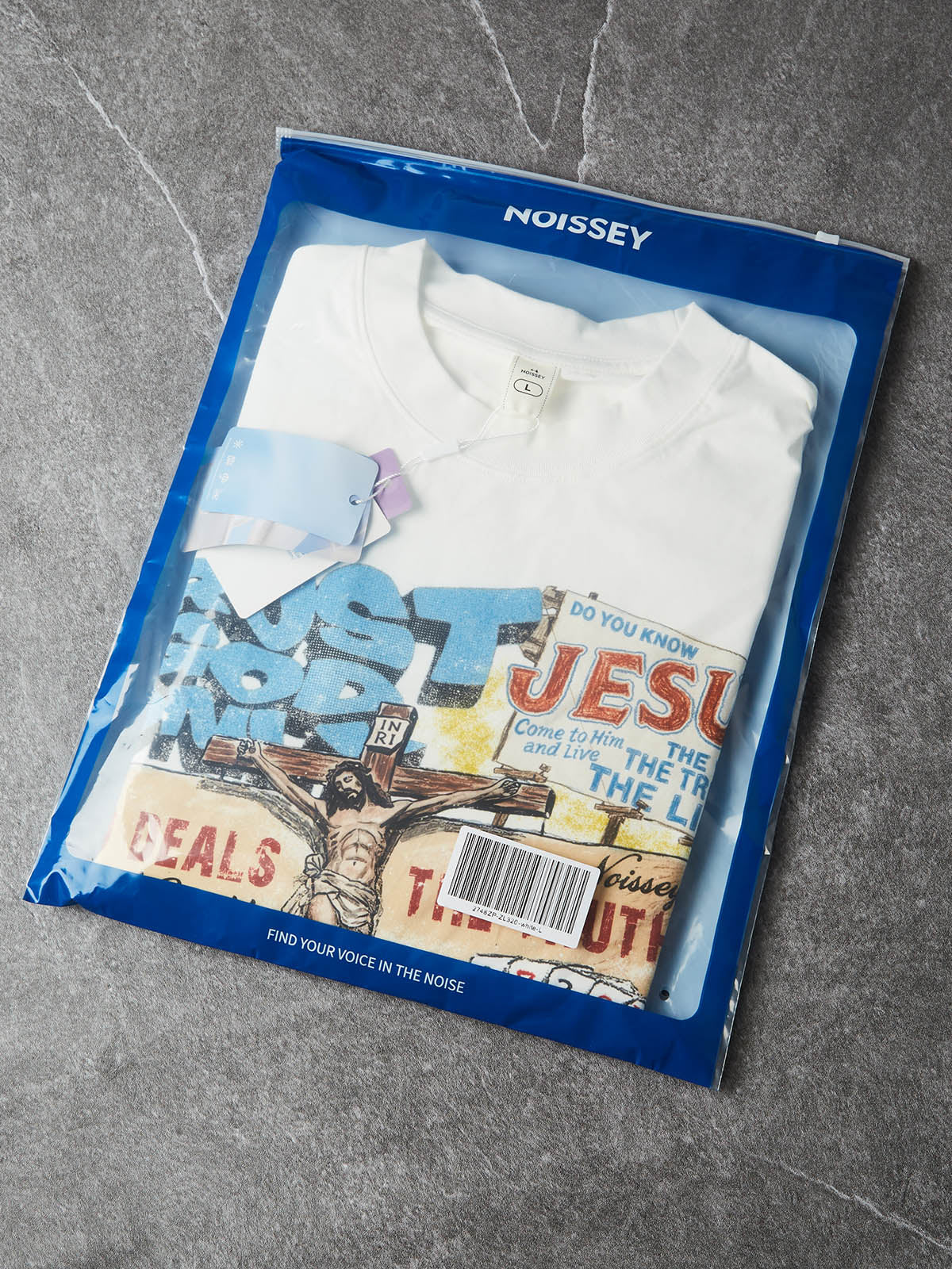 NOISSEY "God Deals The Truth" Spiritual Graffiti Art Heavyweight Oversized T-Shirt