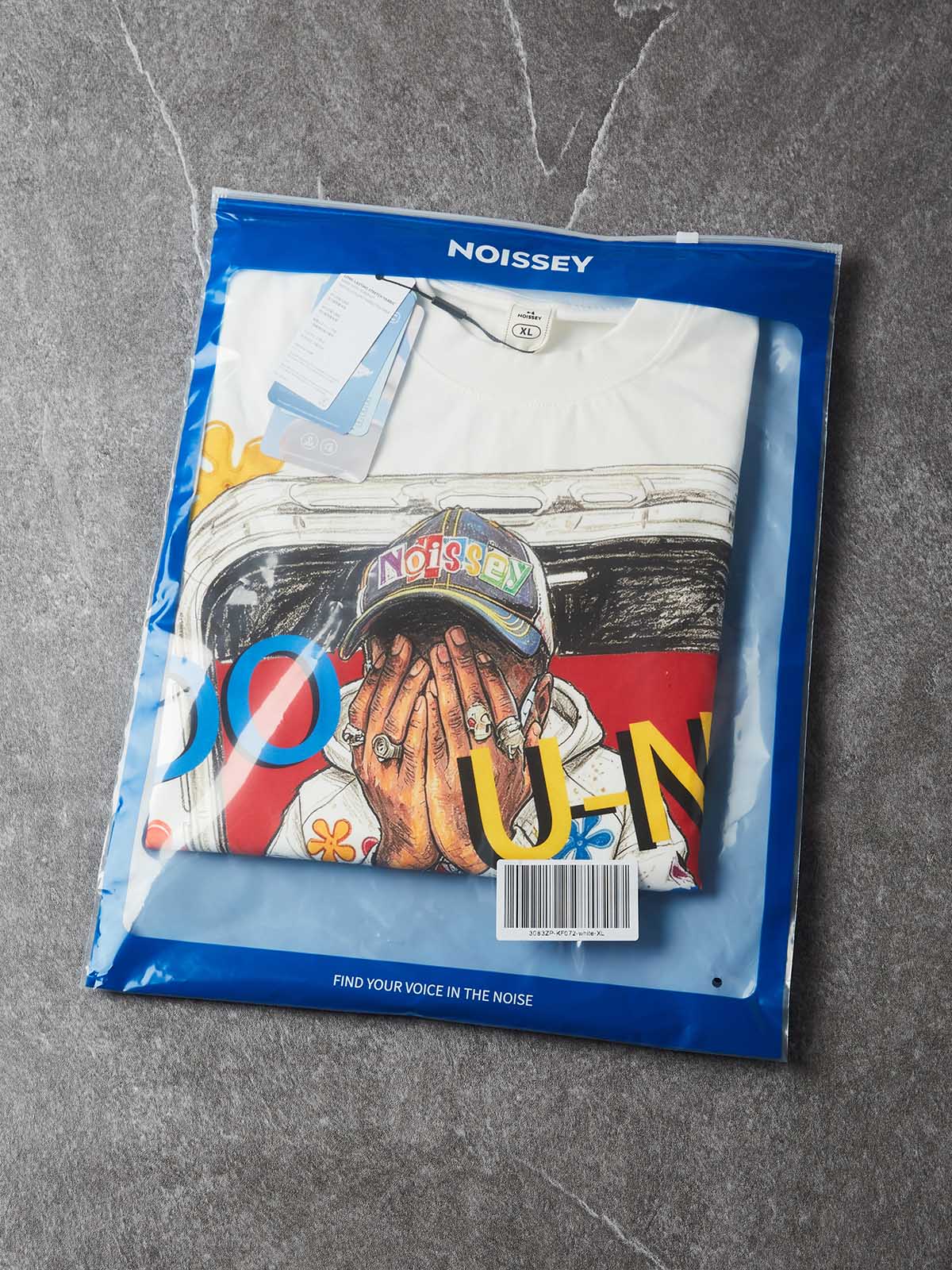 NOISSEY "DO U-NO legend?" Graffiti Graphic T-Shirt - Black / Off-White