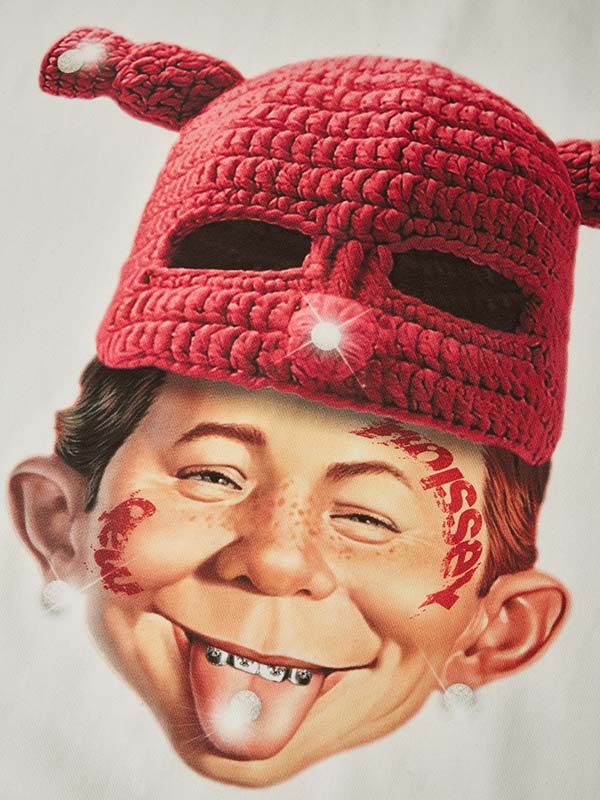 Sweat-shirt graphique avec bonnet en tricot Alfred E. Neuman