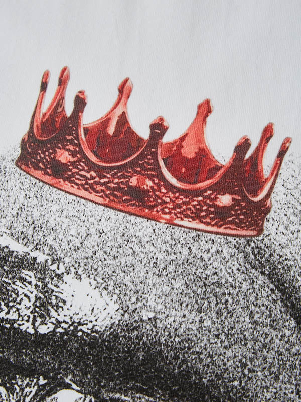 Black and White Crown Lip Print T-Shirt