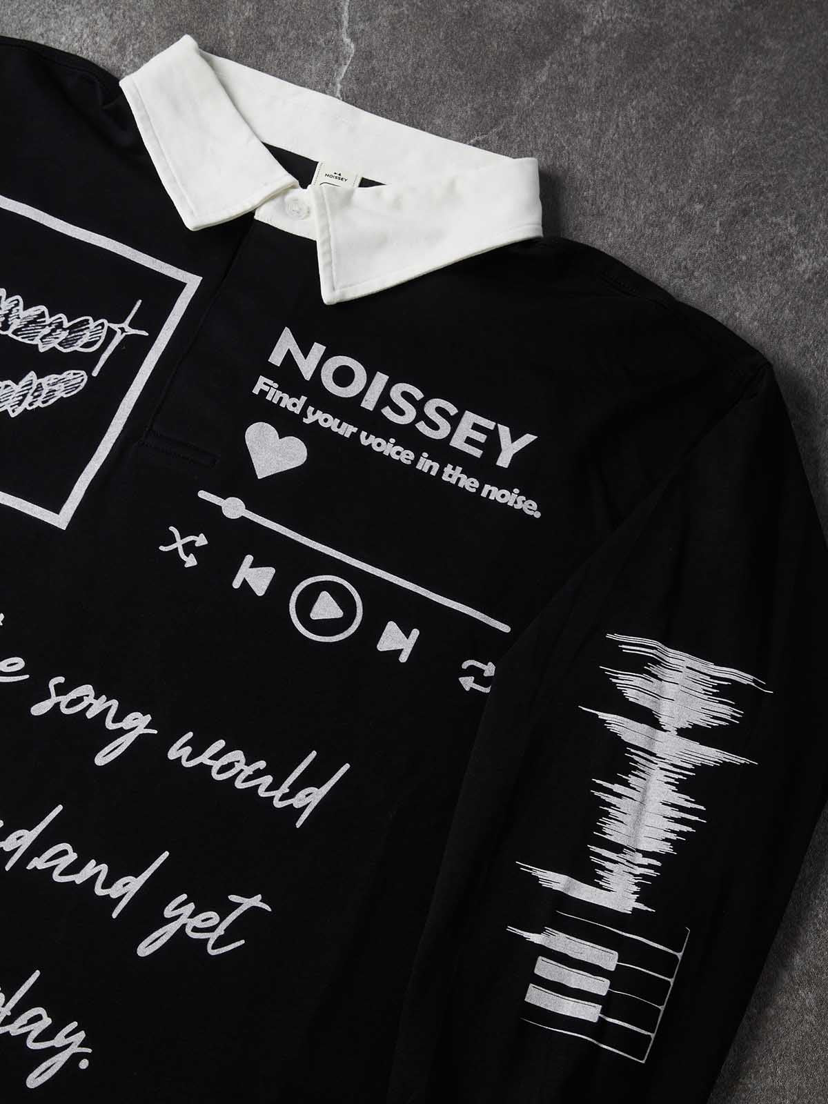 NOISSEY "I Still Hit Play" Music Album Art Polo Sweatshirt - Pitch Black