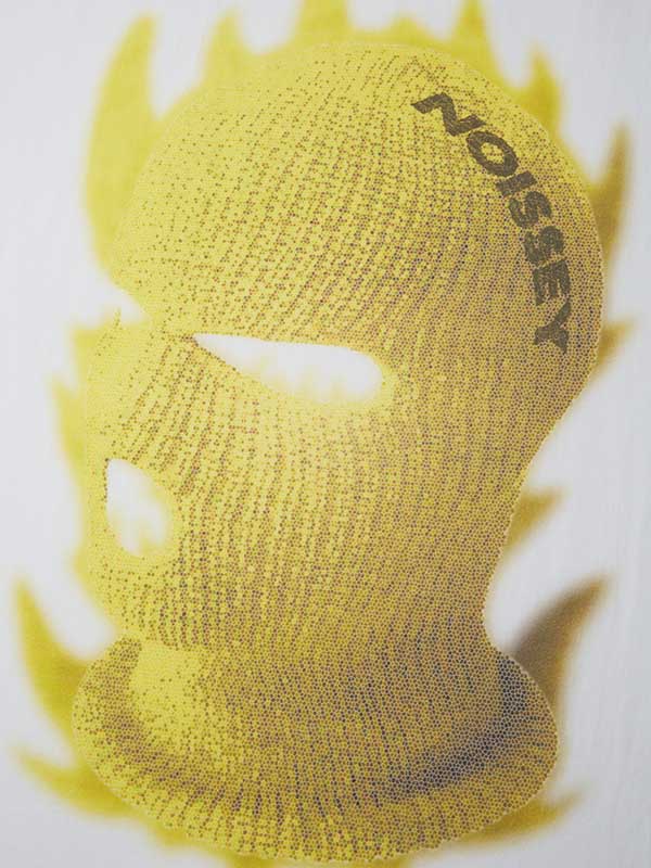 NOISSEY Yellow Yarn Mask Print T-Shirt