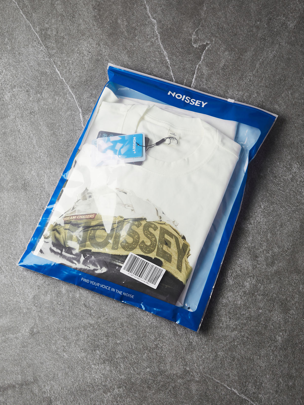 NOISSEY Masked Figure Goggles Graphic Long Sleeve Sweatshirt - White Tactical Streetwear Pullover