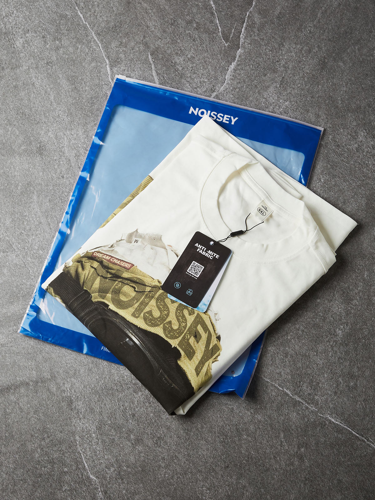 NOISSEY Masked Figure Goggles Graphic Long Sleeve Sweatshirt - White Tactical Streetwear Pullover