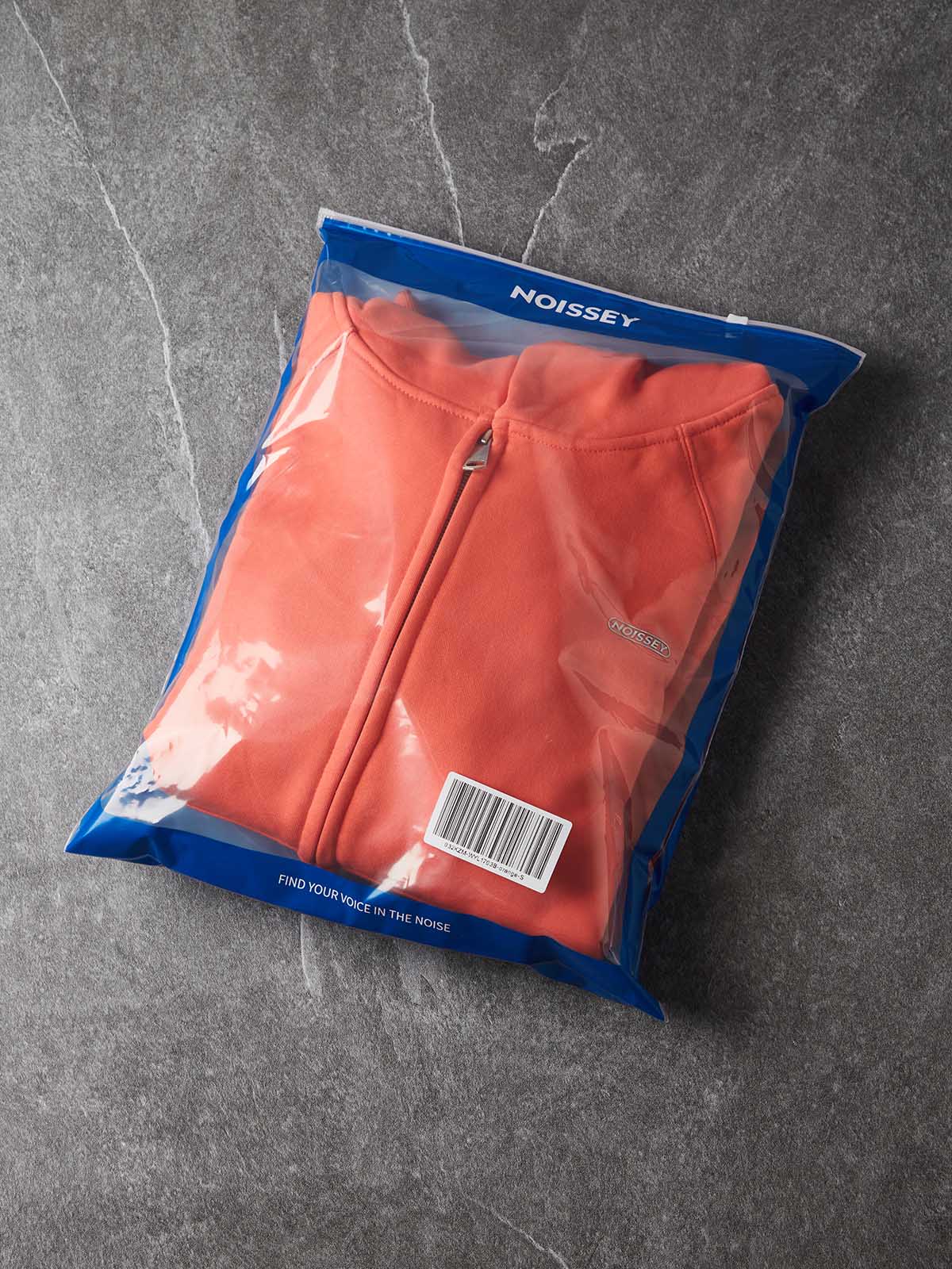 NOISSEY Essential Boxy Zip-Up Hoodie - Vibrant Orange