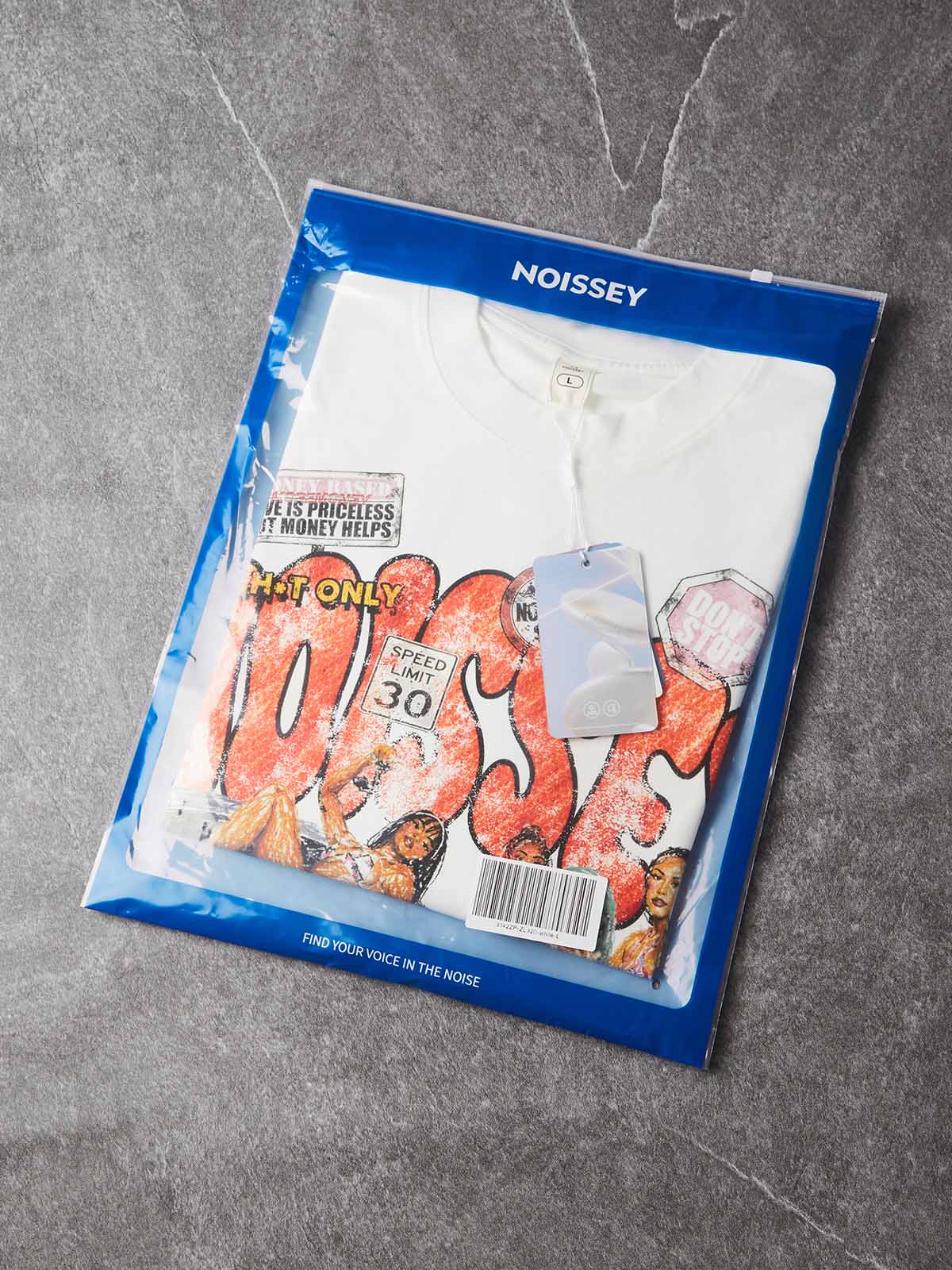 NOISSEY Crayon Graffiti Sports Car Girls Oversized Graphic Tee - White Y2K Streetwear Shirt