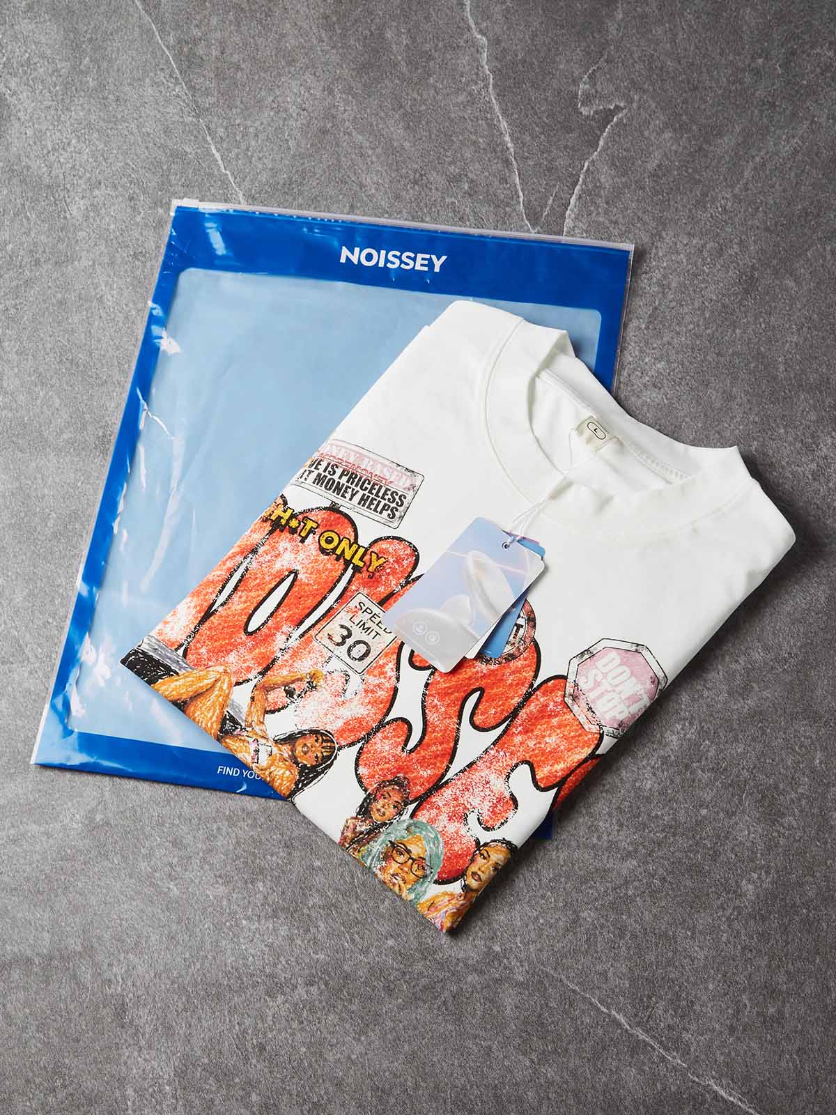 NOISSEY Crayon Graffiti Sports Car Girls Oversized Graphic Tee - White Y2K Streetwear Shirt