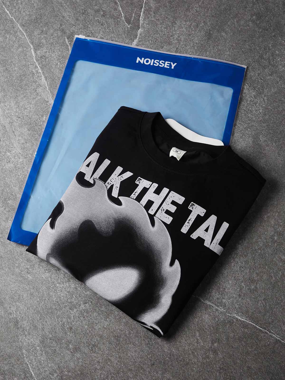 NOISSEY "WALK THE TALK" Flame Character Faux-Two-Piece Long Sleeve - Pitch Black