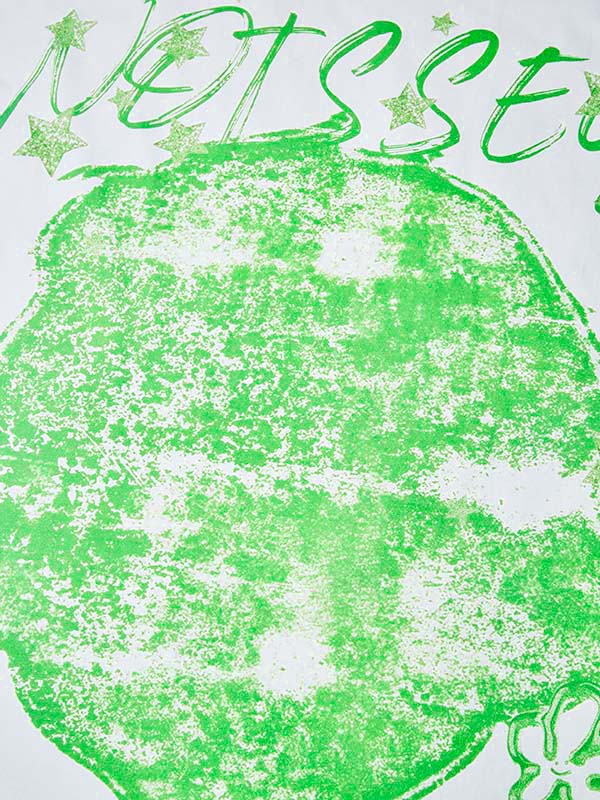 T-shirt imprimé recto verso vert fluo pour garçon Newman