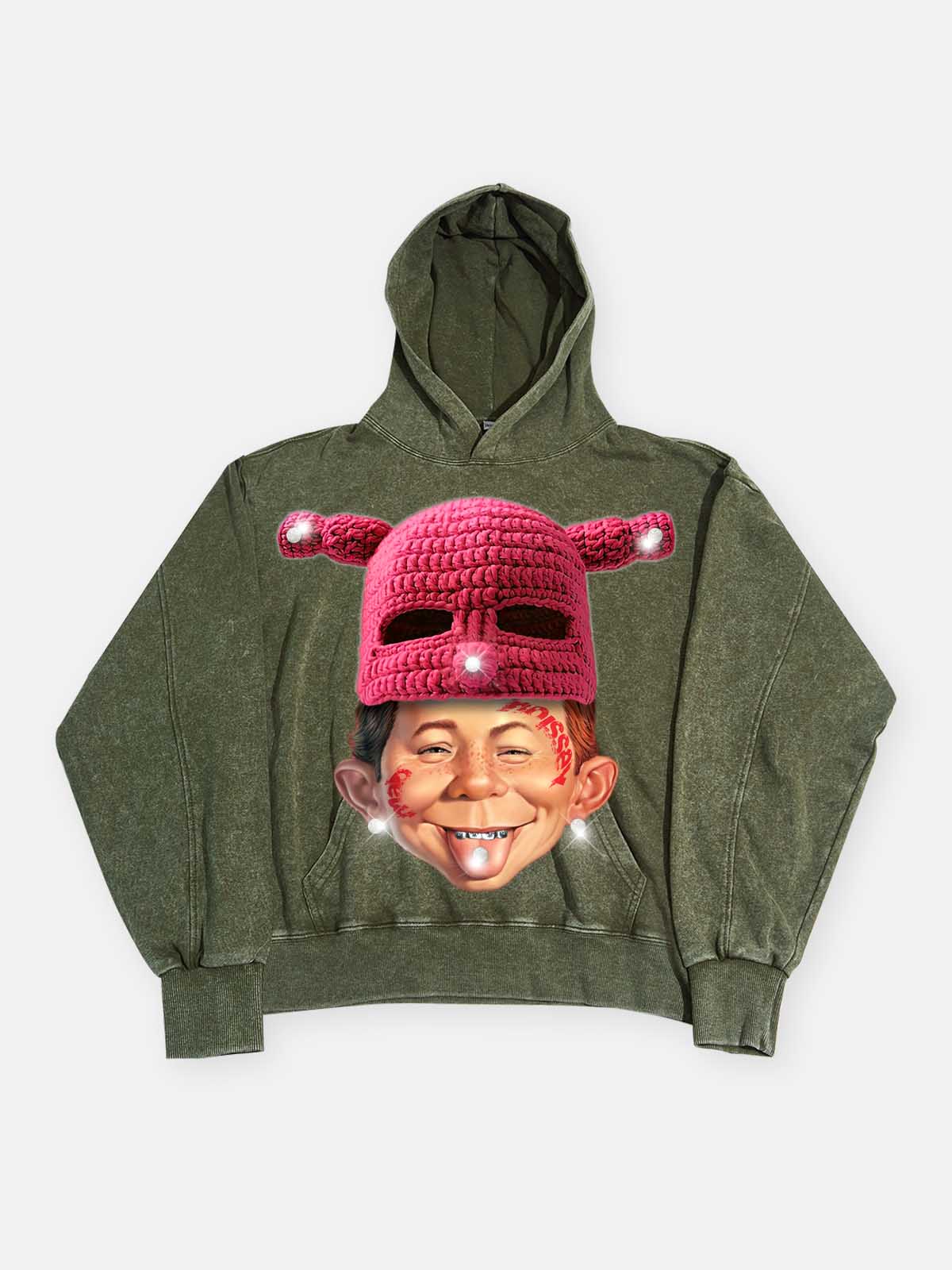 Alfred E. Neuman Knit Hat Graphic print 350g hoodie