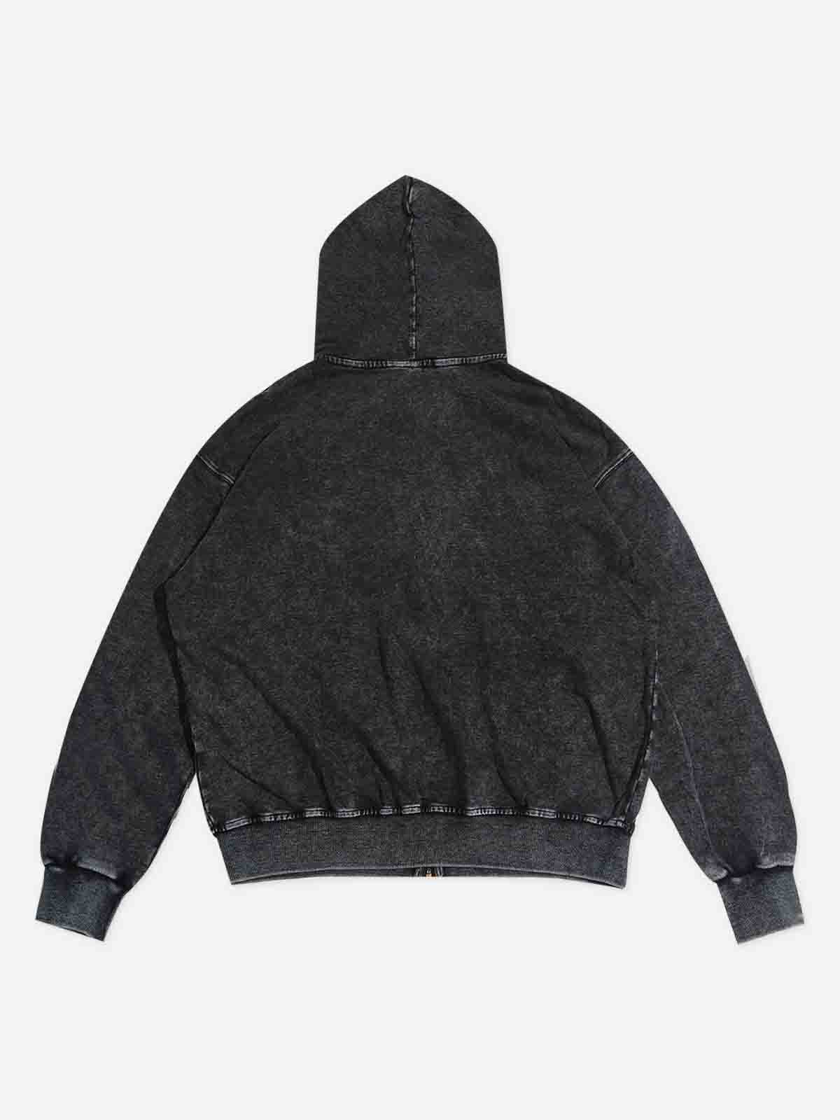 Tyler Album Cover 350g Black Washed Printed Zip Hoodie