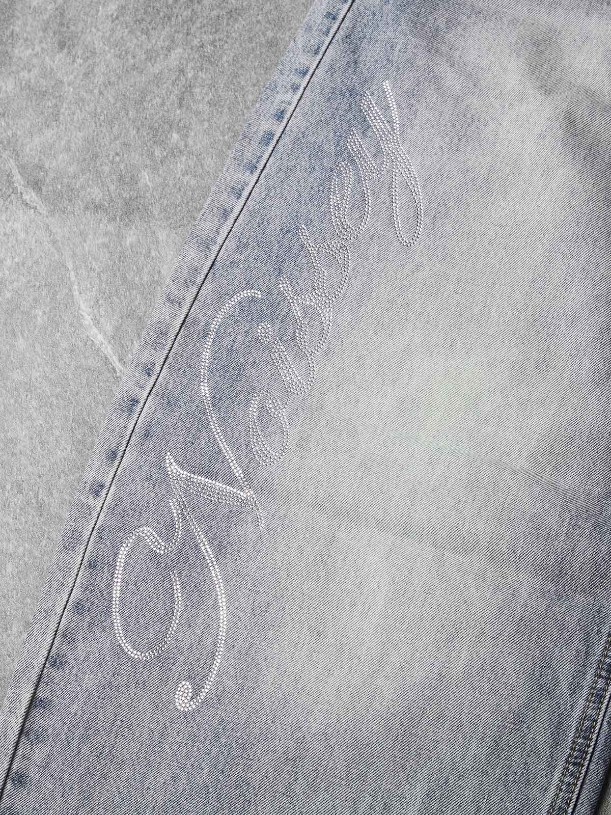 Vaqueros NOISSEY American Vintage de denim con efecto desgastado, pierna curva - Azul barro / Negro lavado / Azul claro