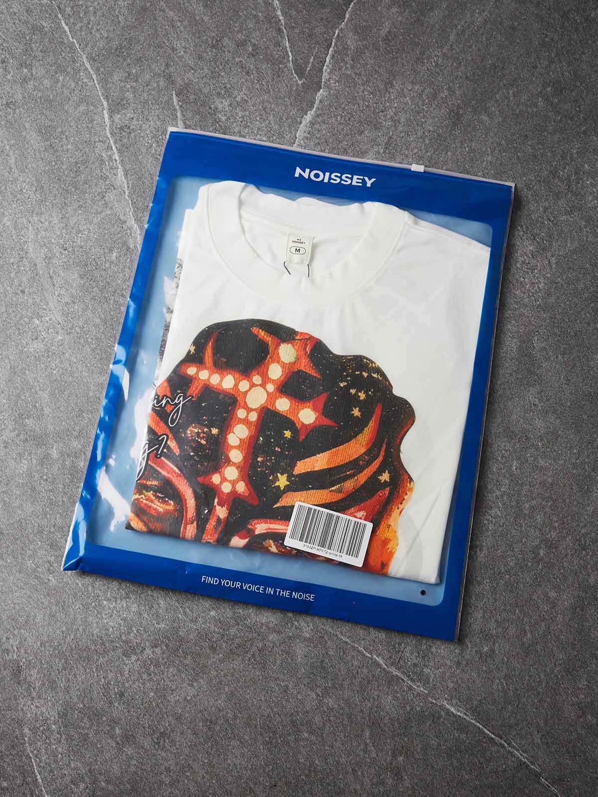 NOISSEY Lucha Mask Kid Gold Grillz Boxy Graphic Tee - White Streetwear Shirt