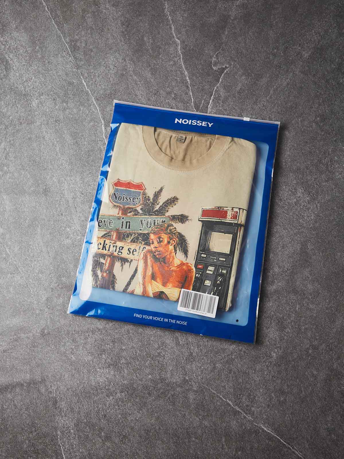 NOISSEY Vintage Route 66 Gas Station Graphic Boxy Tee