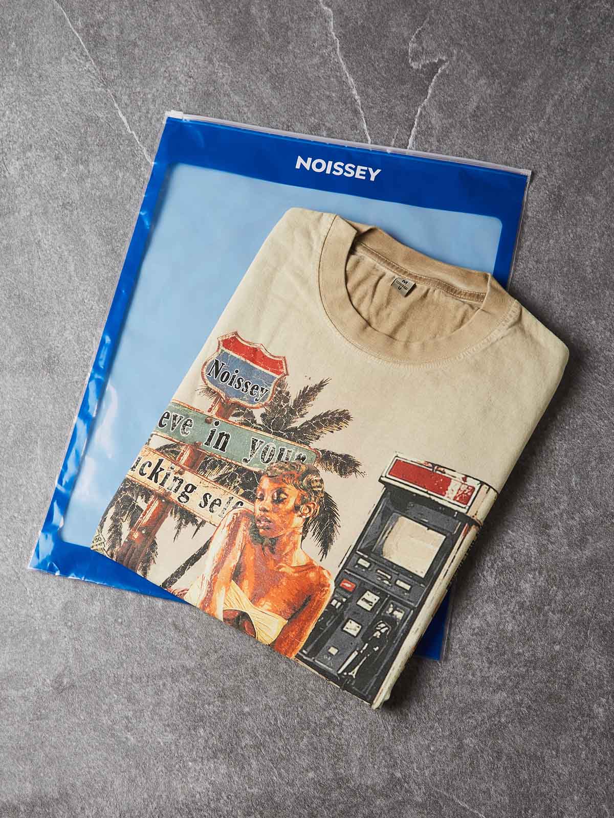 NOISSEY Vintage Route 66 Gas Station Graphic Boxy Tee