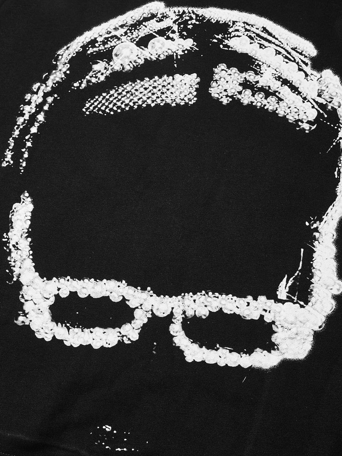 Sweat-shirt ras du cou à imprimé graphique noir et blanc A$AP Rocky