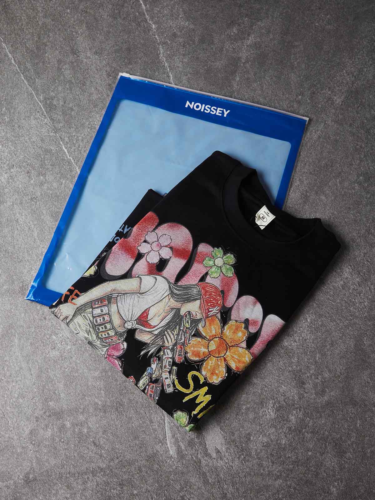 NOISSEY Hand-Drawn Toy Cars Girl Graffiti Long Sleeves