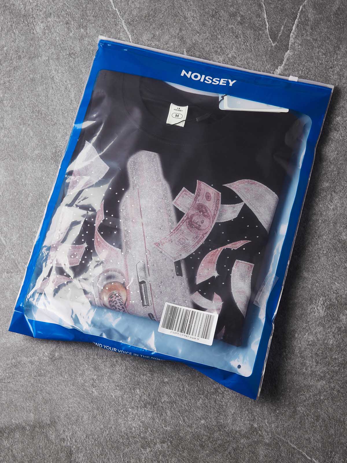 NOISSEY Pink Money Rain Machine &amp; Glam Nails Sweatshirt