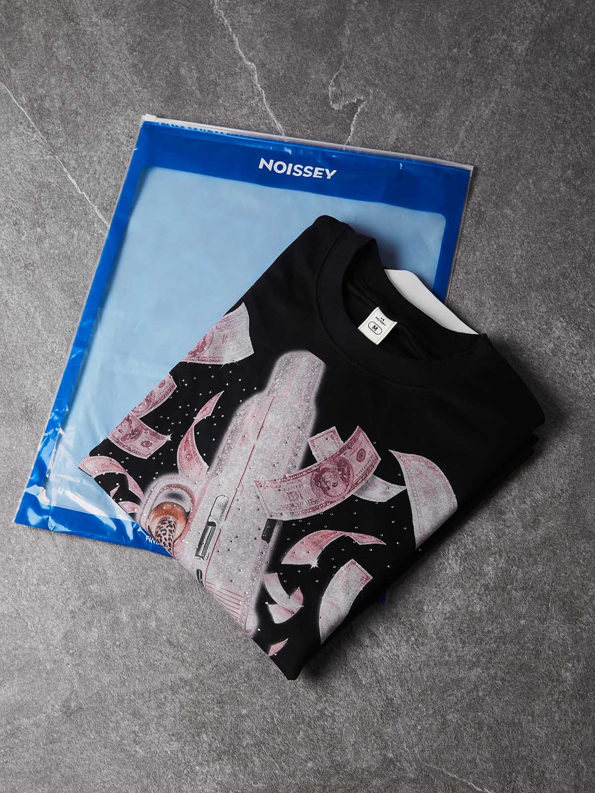 NOISSEY Pink Money Rain Machine &amp; Glam Nails Sweatshirt