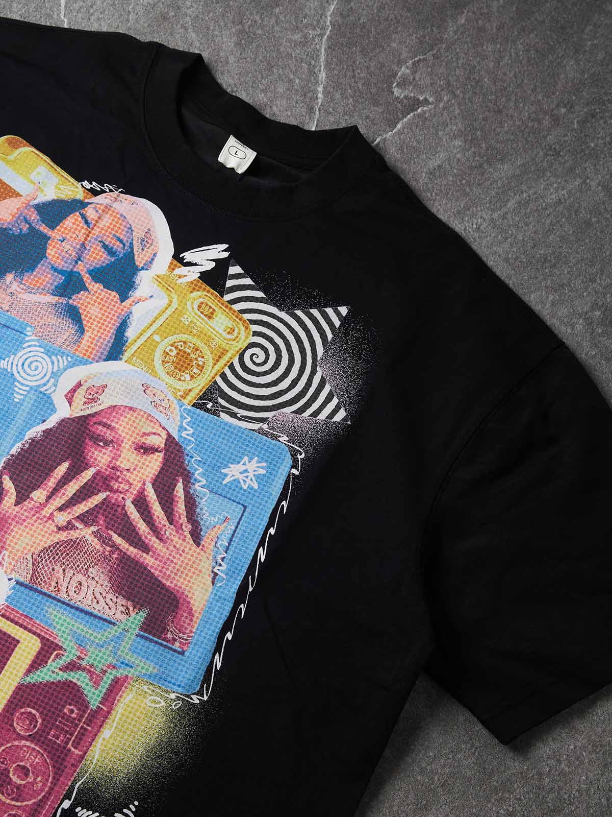 NOISSEY Pop Art Multi-Camera It-Girl Graphic Boxy Tee
