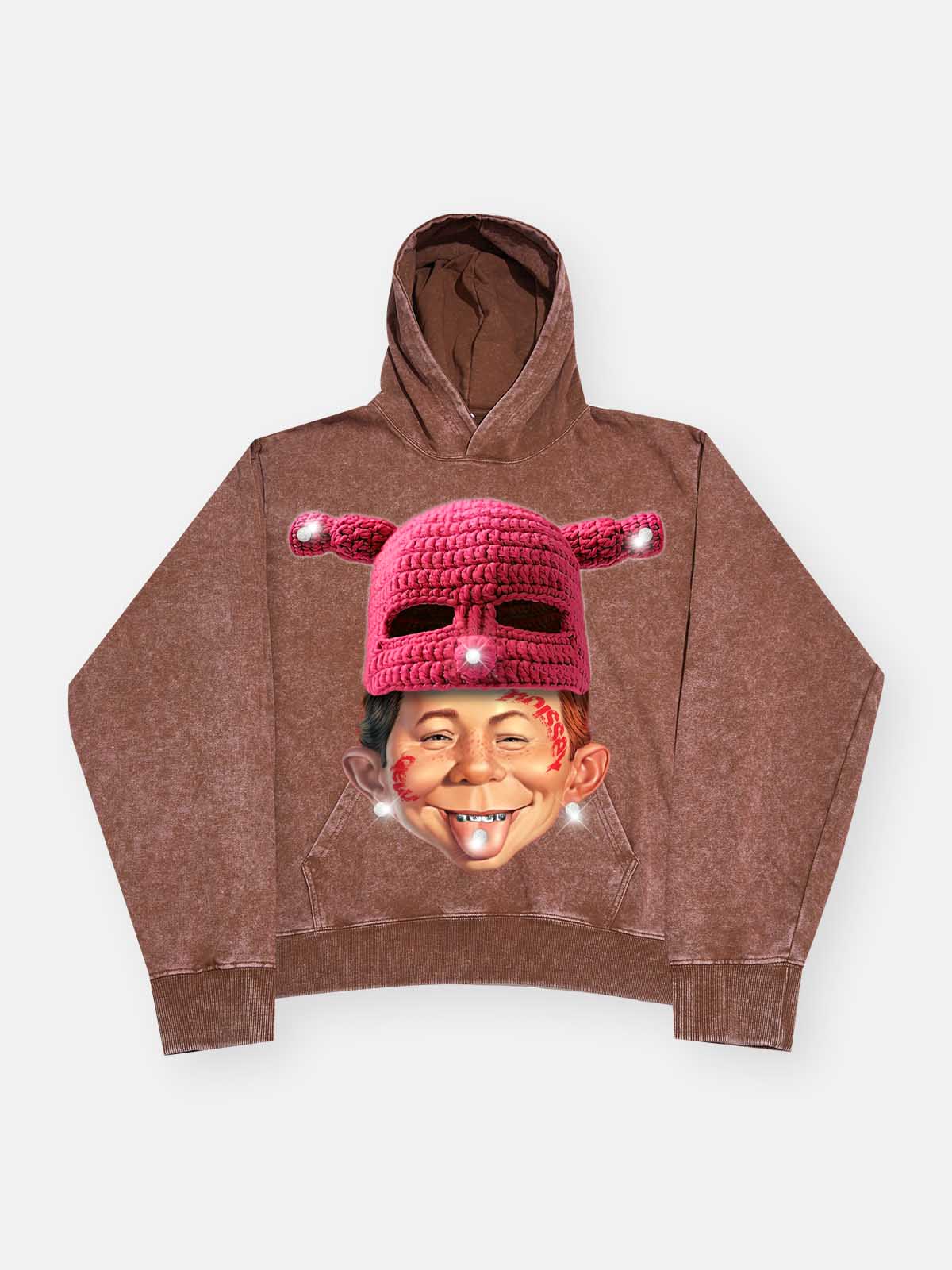 Alfred E. Neuman Knit Hat Graphic print 350g hoodie