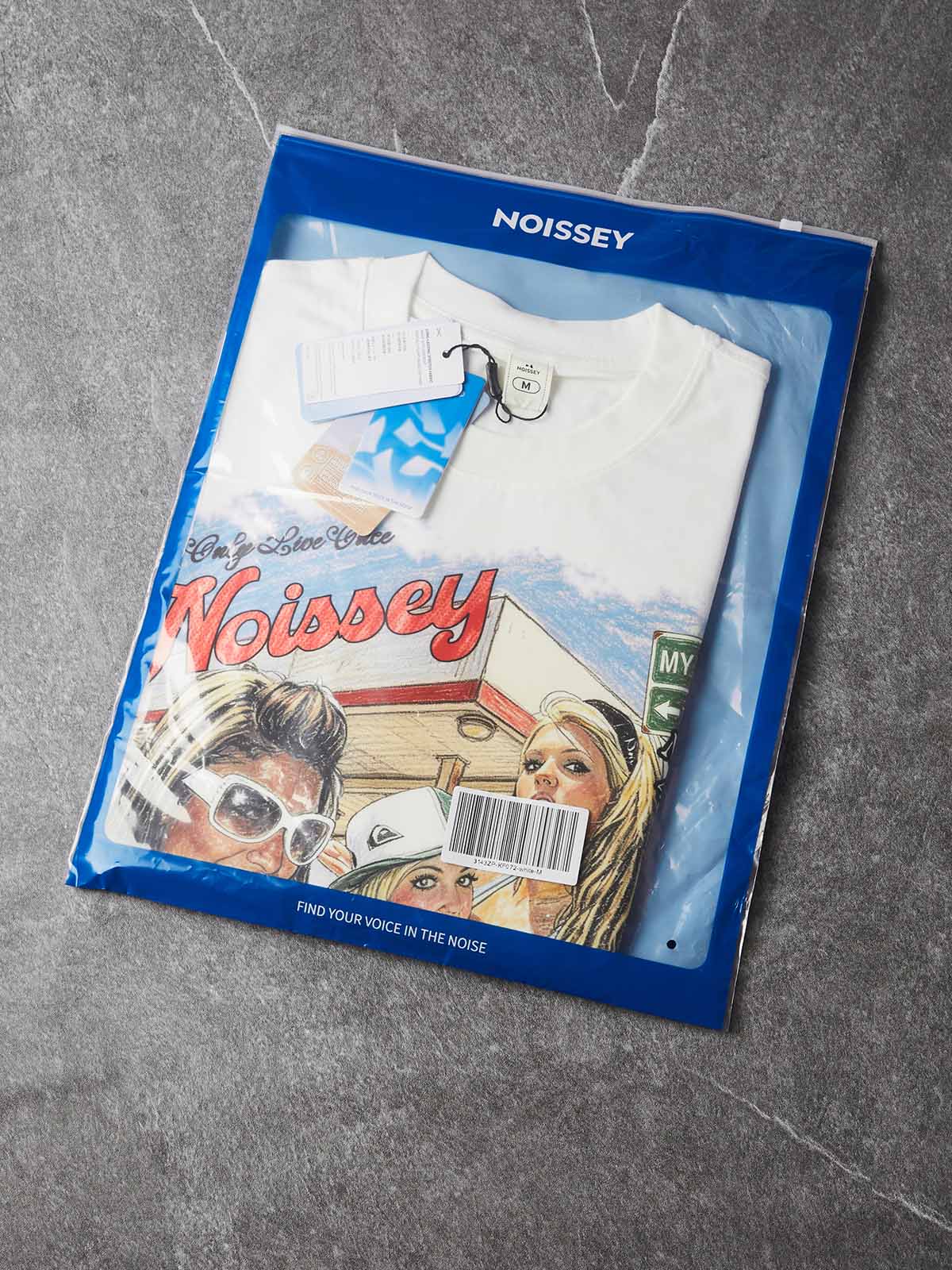 NOISSEY Route 66 Gas Station Boxy Graphic Tee - White Y2K Road Trip Streetwear Shirt