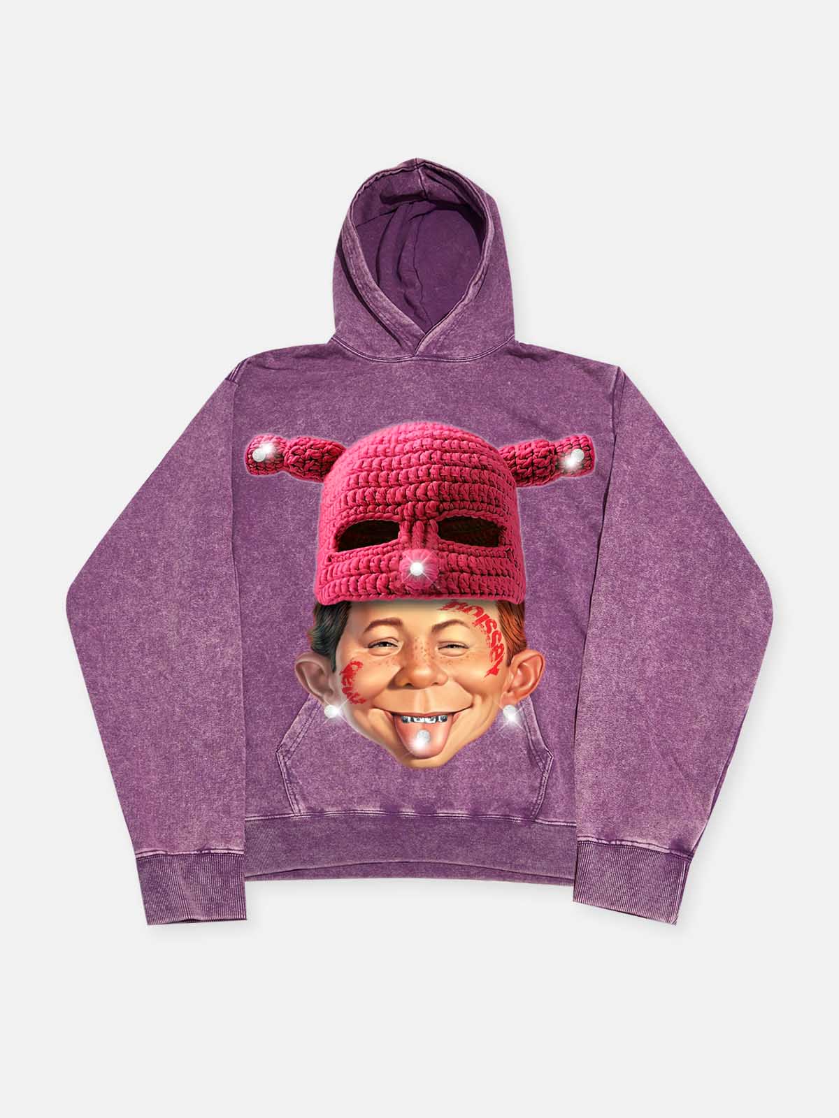 Alfred E. Neuman Knit Hat Graphic print 350g hoodie