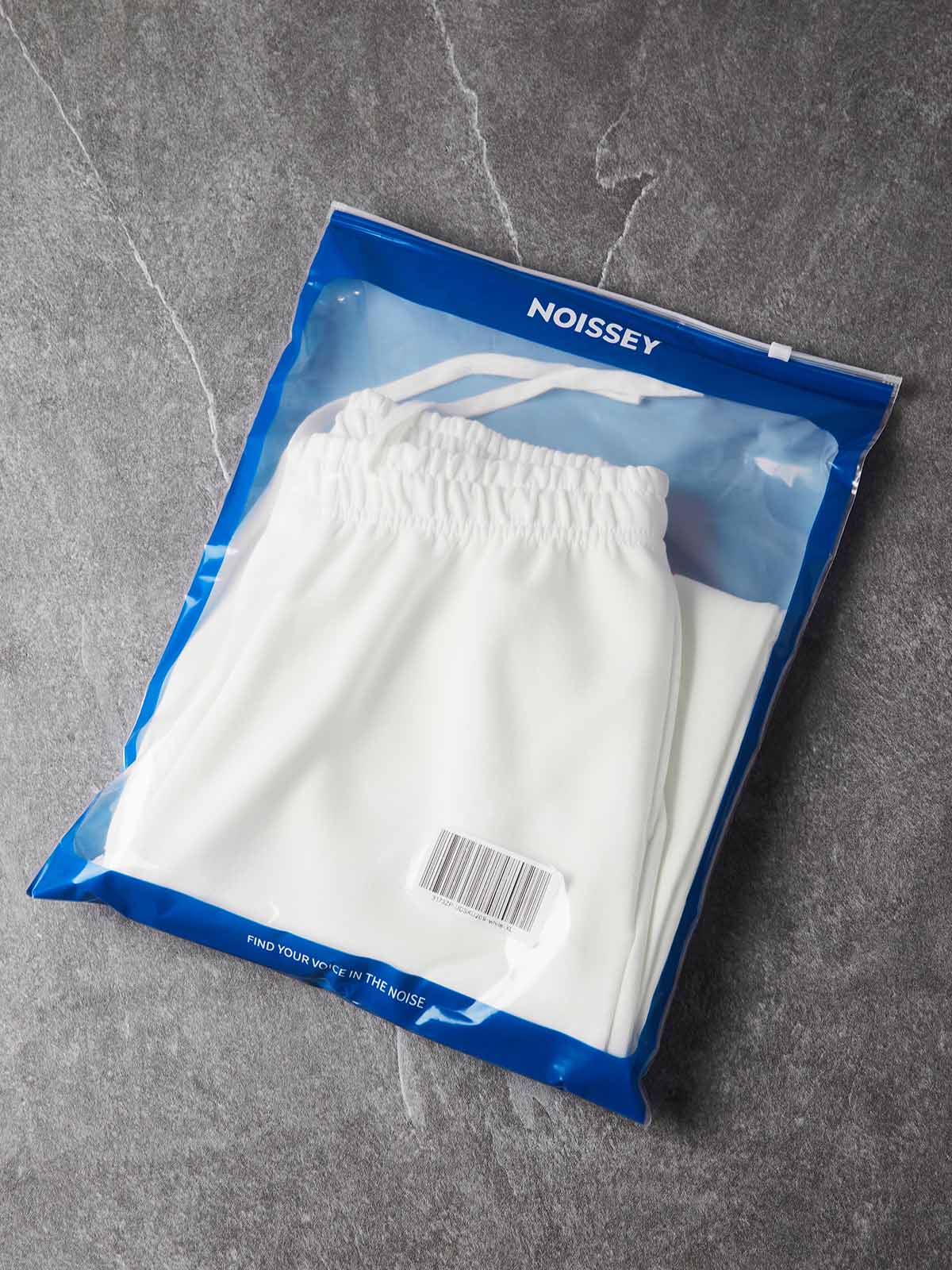 NOISSEY Granny Square Crochet Print Heavyweight Sweatpants - White Streetwear Pants