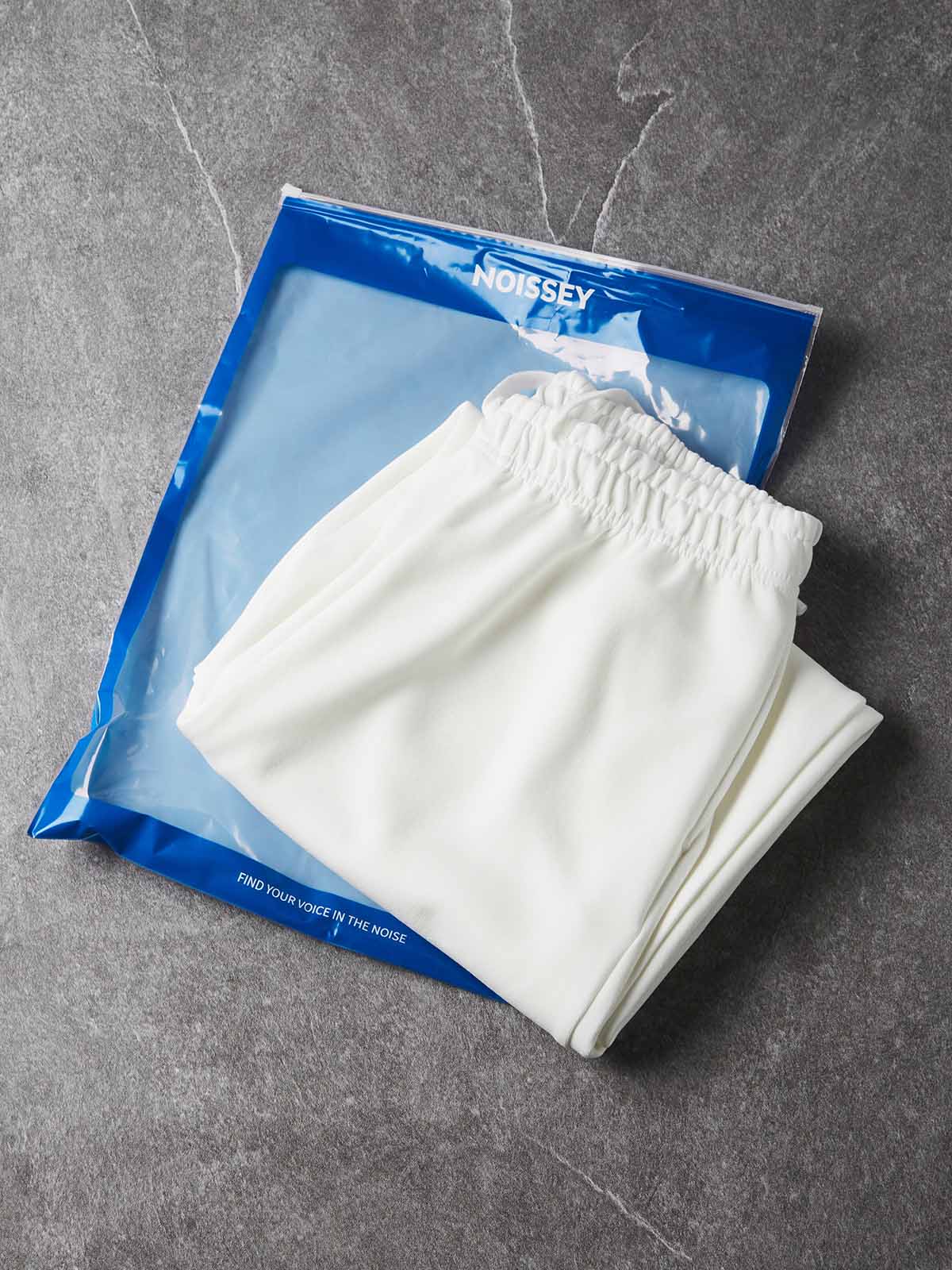 NOISSEY Granny Square Crochet Print Heavyweight Sweatpants - White Streetwear Pants