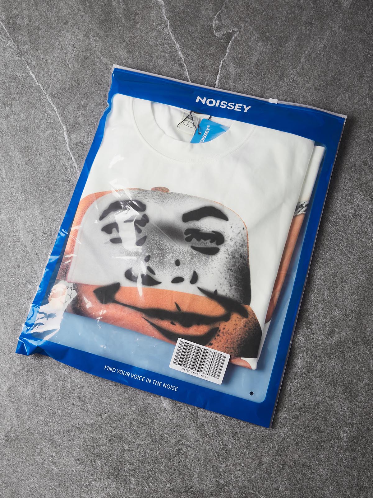 NOISSEY Orange Cartoon IP Graphic Heavyweight Long Sleeve Tee - Optic White Streetwear Shirt