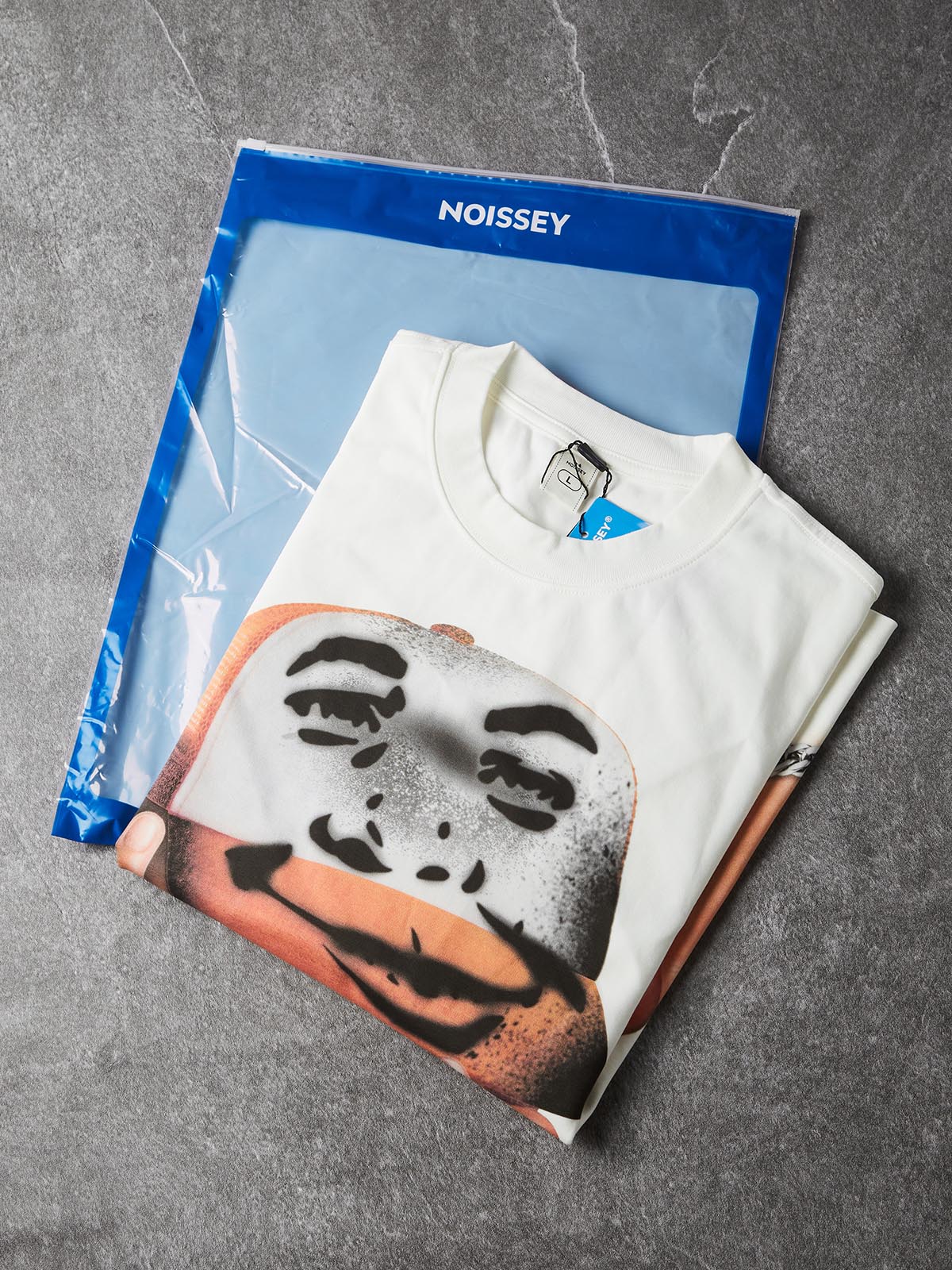 NOISSEY Orange Cartoon IP Graphic Heavyweight Long Sleeve Tee - Optic White Streetwear Shirt