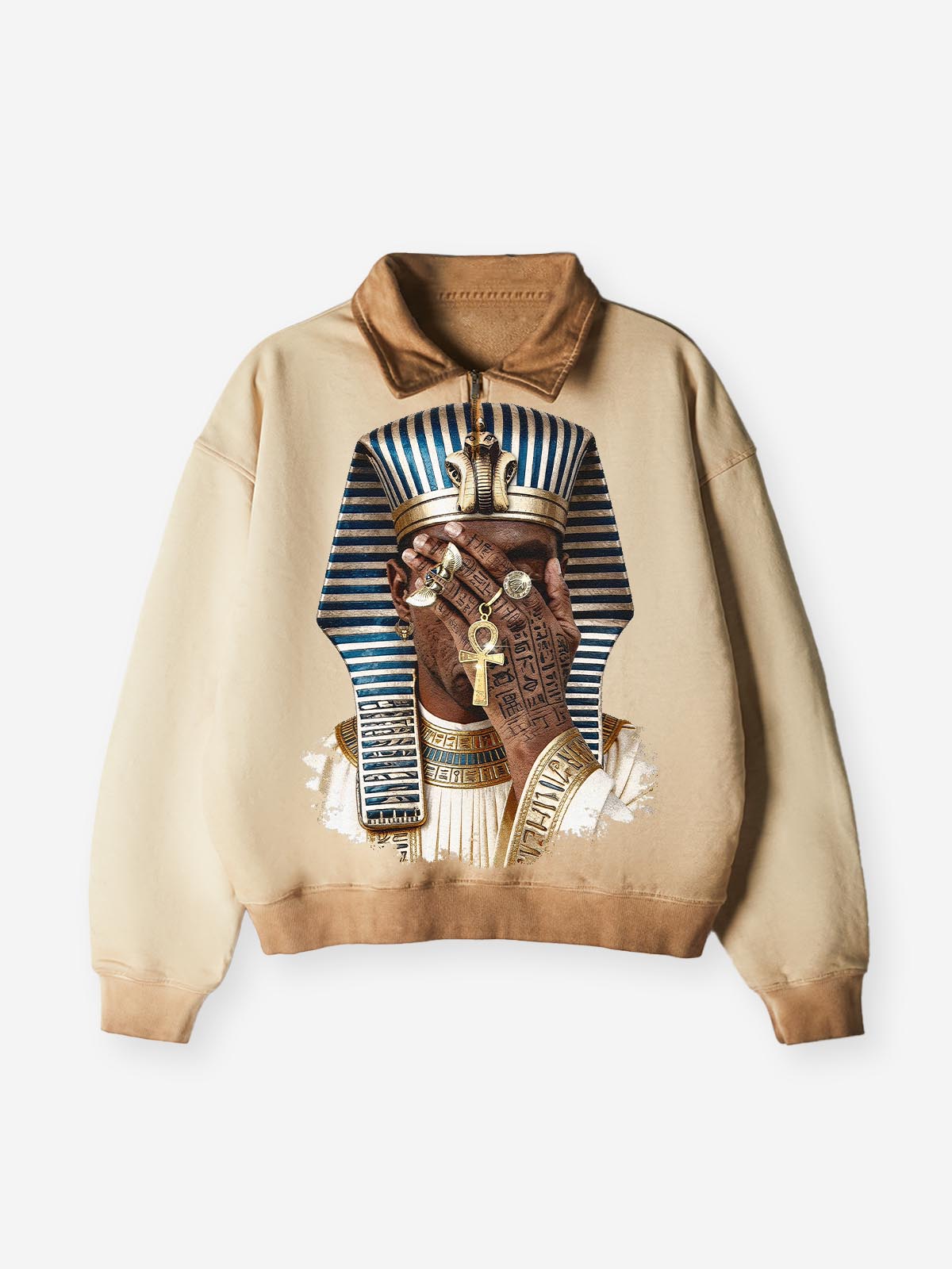 NOISSEY Pharaoh Legacy Vintage Quarter-Zip Sweatshirt - Streetwear Pullover