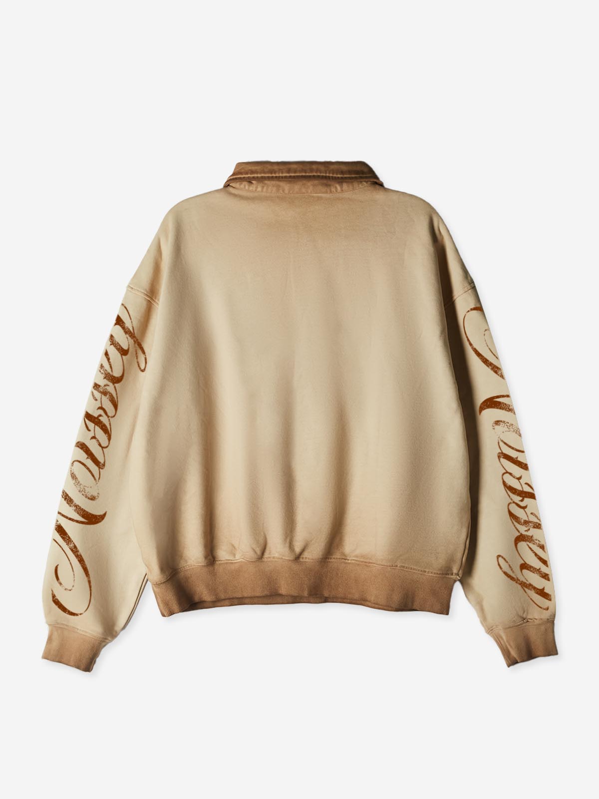 NOISSEY "The Lord Is My Shepherd" Woven Lips & Scripture Grillz Khaki Half-Zip Long Sleeve Polo