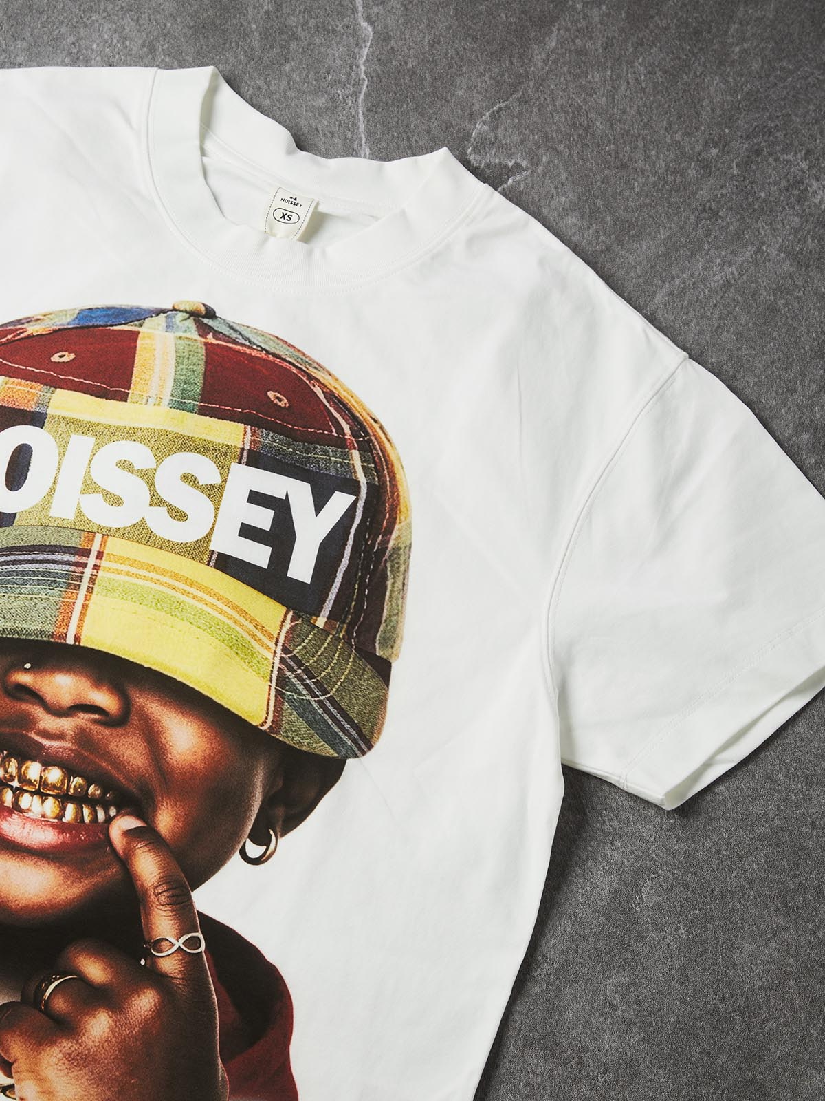 NOISSEY Always Real Plaid Cap Kid Graphic Boxy Tee - Streetwear T-Shirt