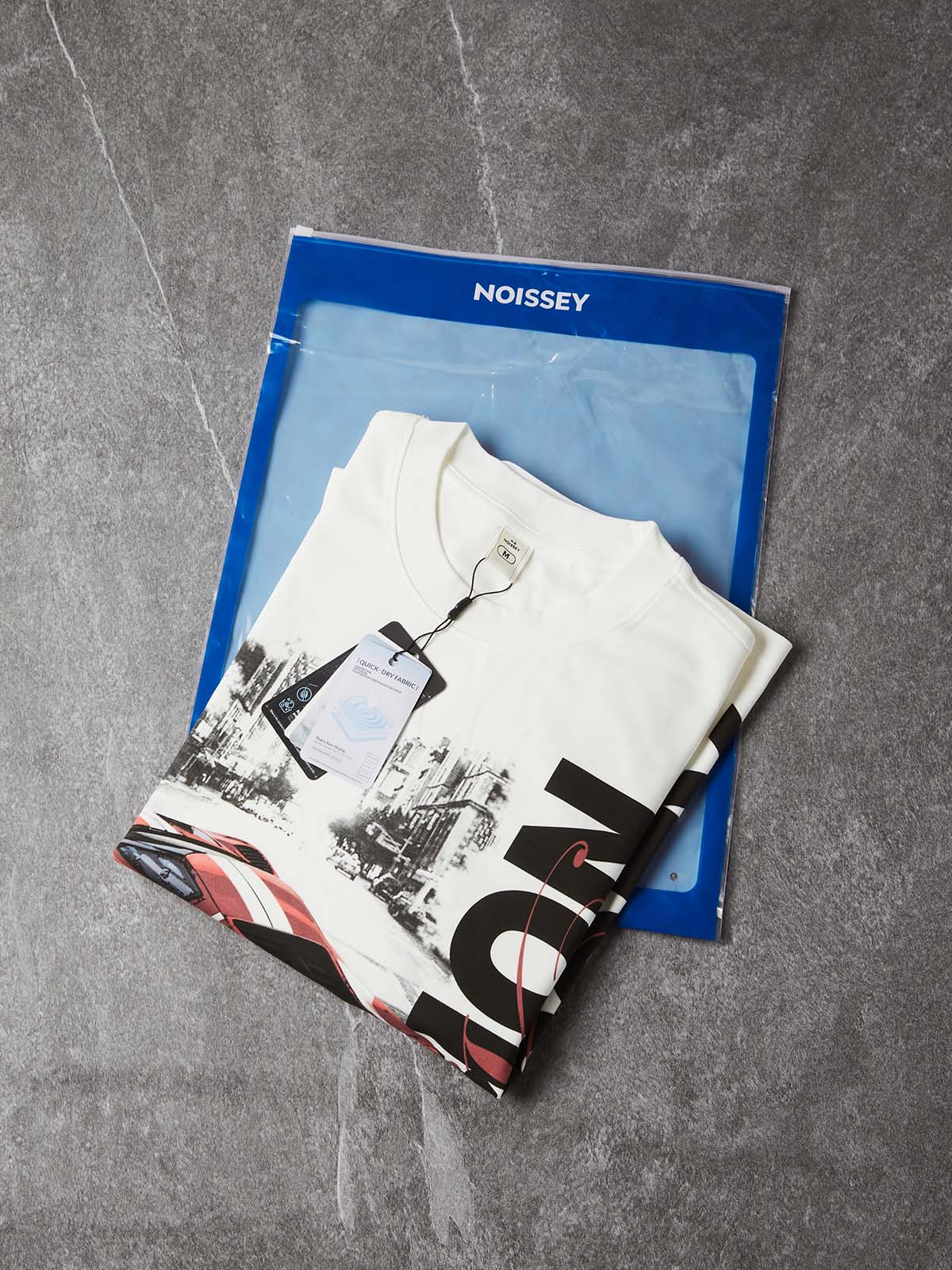 NOISSEY Red Racer Urban Scene Graphic Long Sleeve  - White