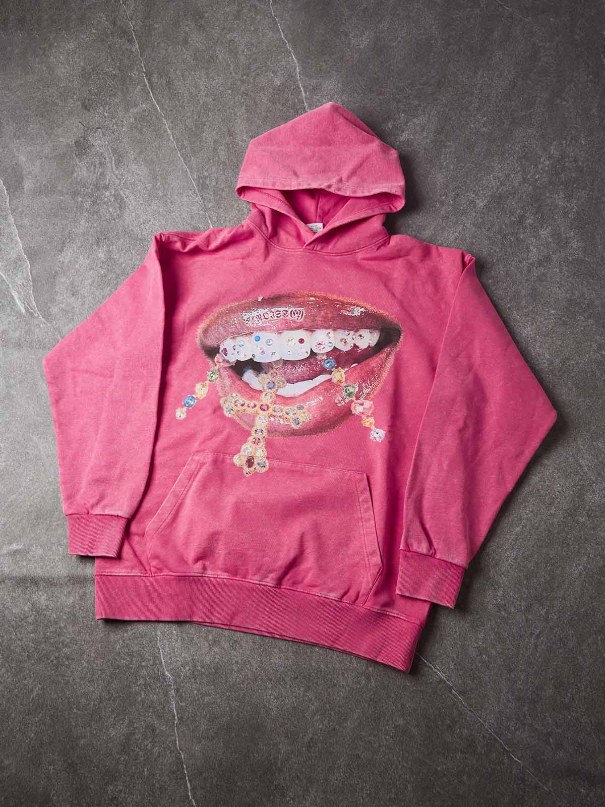 NOISSEY Vintage Wash "Diamond Cross Grillz" Heavyweight Hoodie (425g)