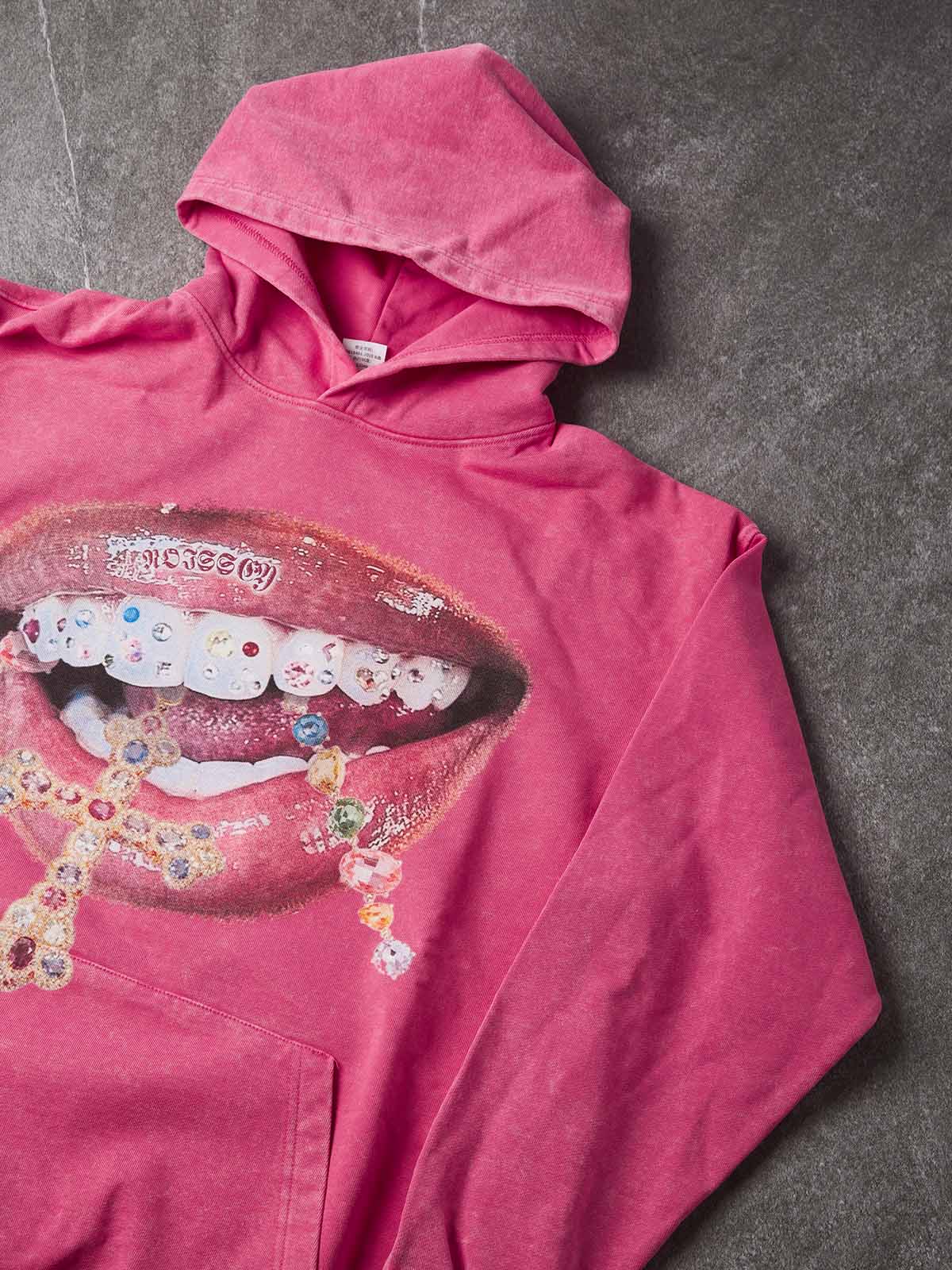 NOISSEY Vintage Wash "Diamond Cross Grillz" Heavyweight Hoodie (425g)