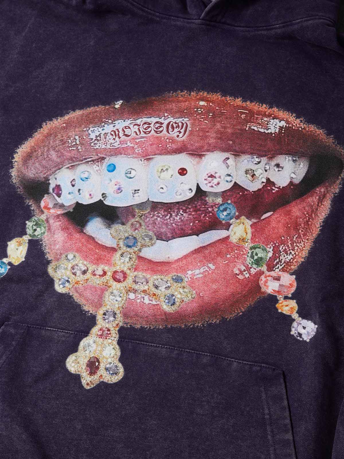 NOISSEY Vintage Wash "Diamond Cross Grillz" Heavyweight Hoodie (425g)