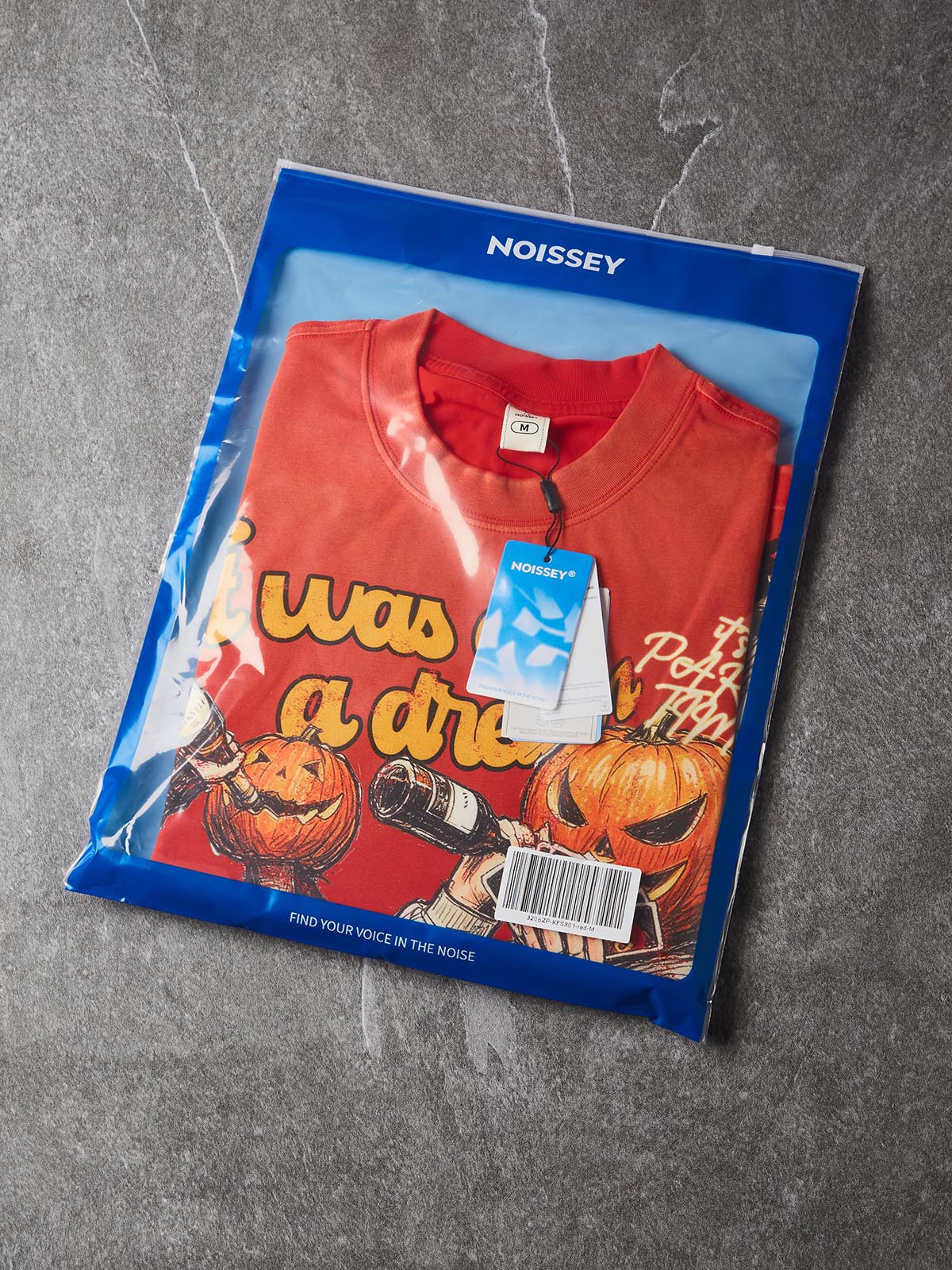 NOISSEY It Was All A Dream Orange-Red Gradient Halloween Boxy Short Sleeve T-Shirt