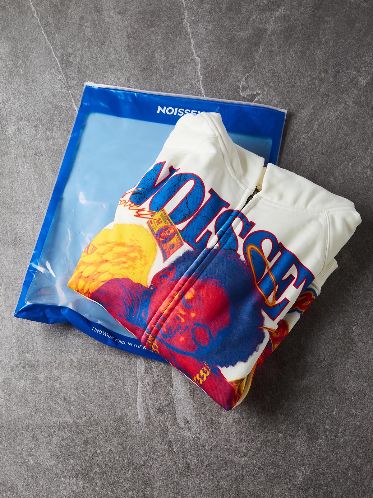 NOISSEY "Money On My Mind" High-Saturation Angel Full-Zip Hoodie - Black