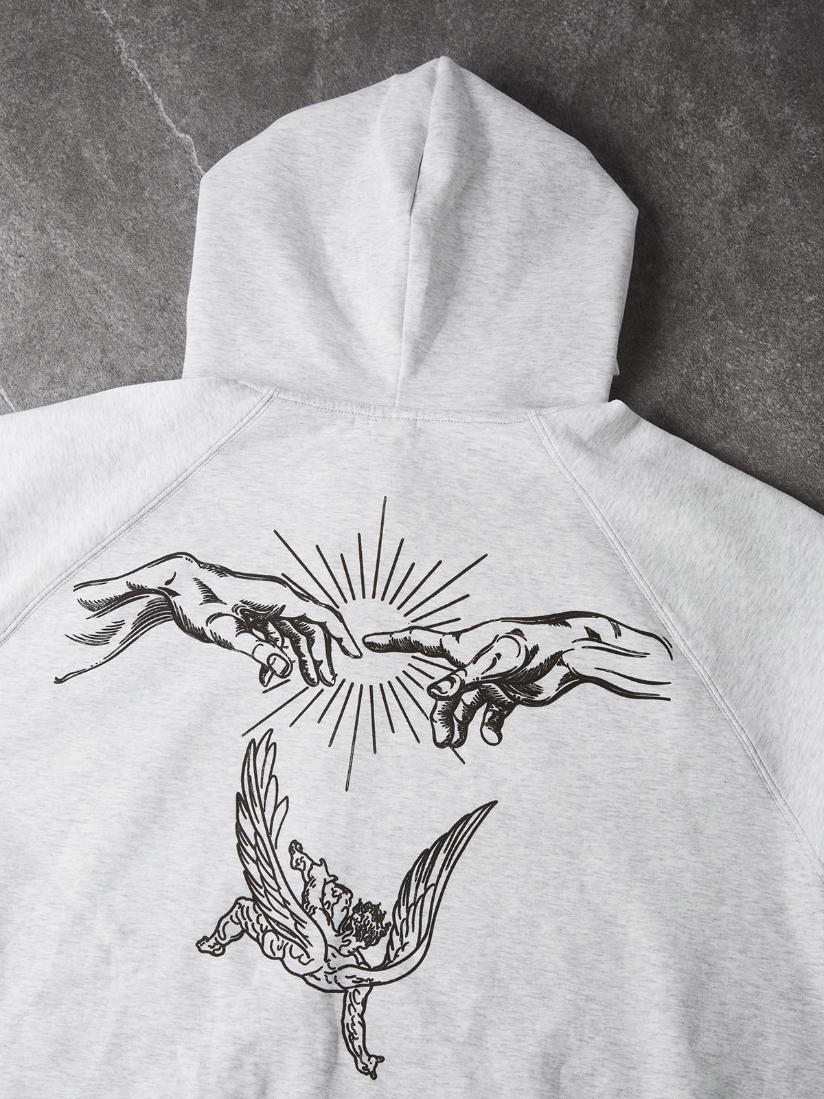NOISSEY "Angel Religion" Vintage Grey Full-Zip Hoodie