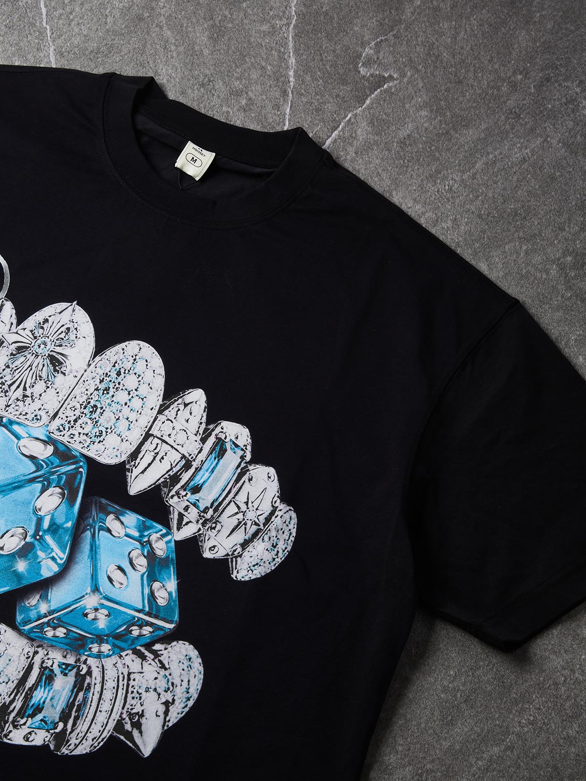 NOISSEY Diamond Dice Grillz Graphic Boxy Tee - Streetwear T-Shirt