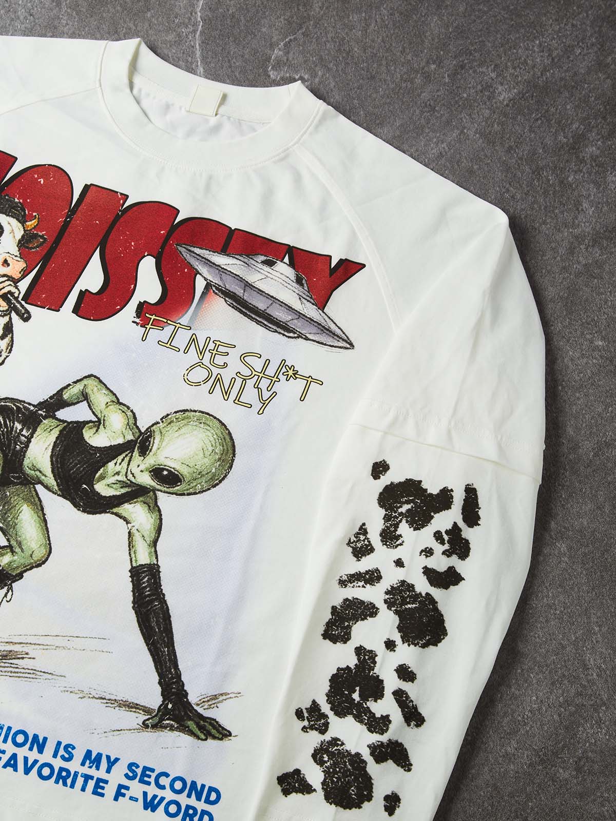 NOISSEY "Alien & Bull" Parody Graffiti Fake Two-Piece Long-Sleeve Tee