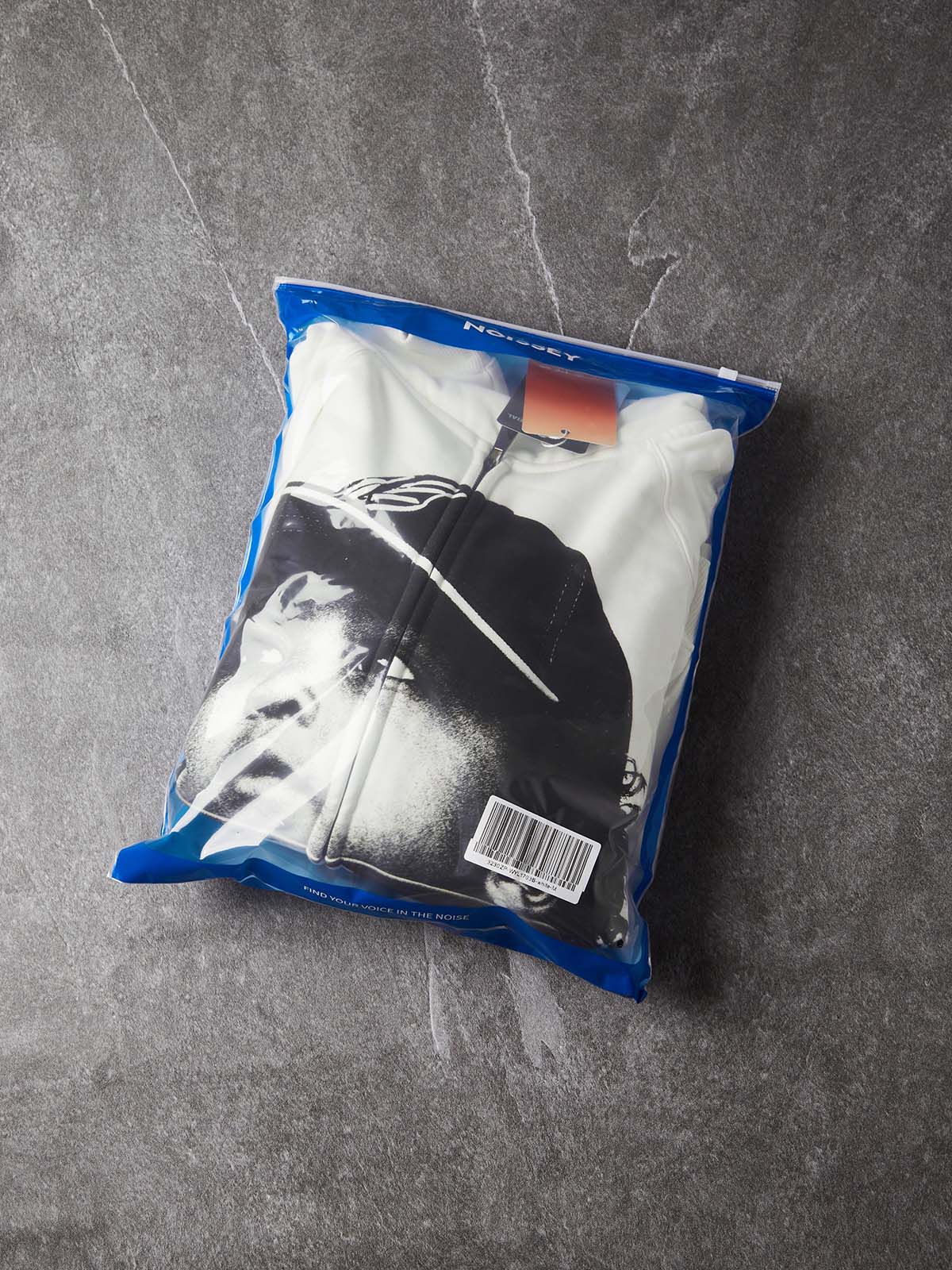 NOISSEY "Future Success" Monochrome Child Portrait White Full-Zip Hoodie