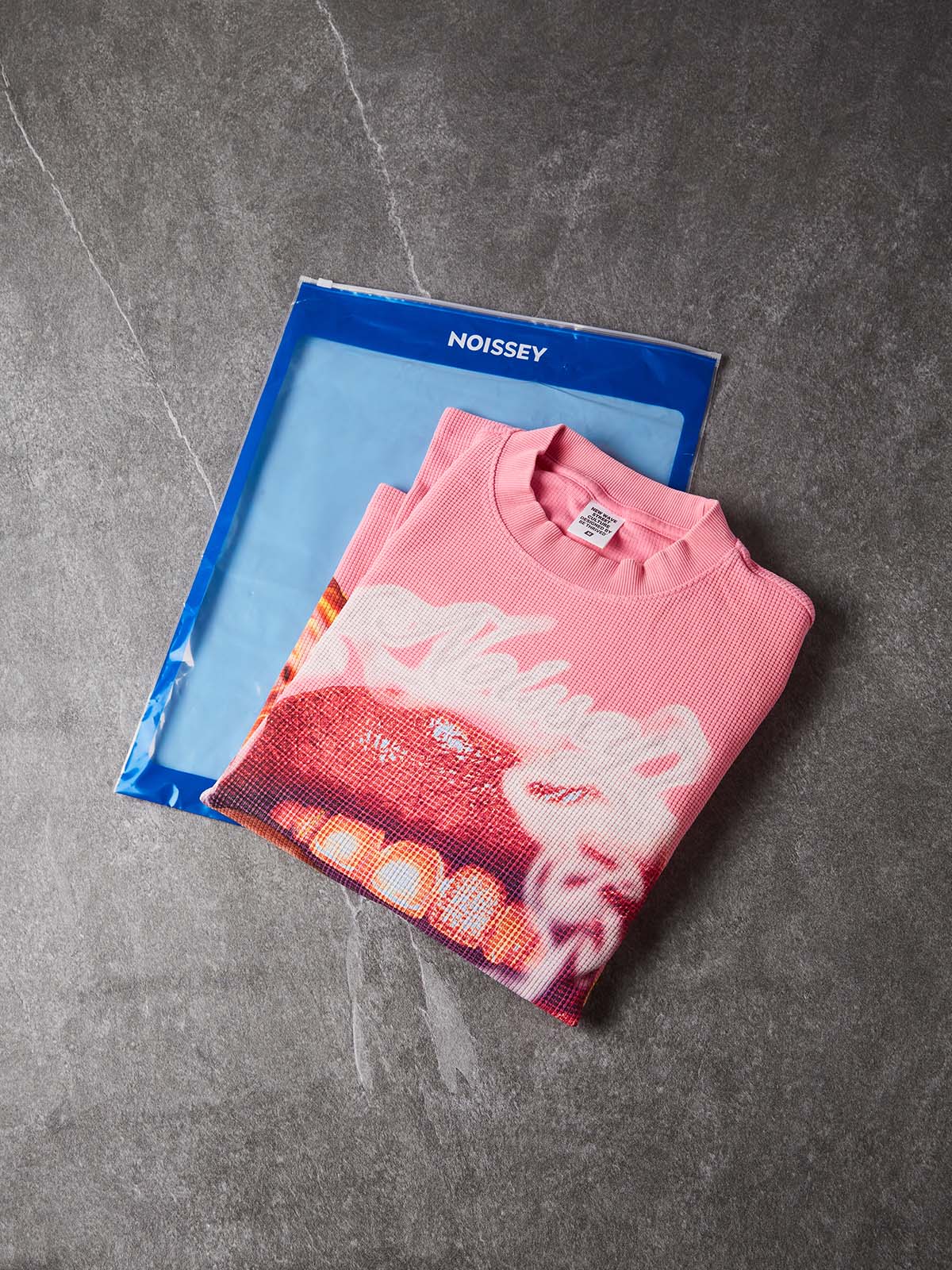 NOISSEY "Rose Smoke Grills" Pop Art Waffle Long-Sleeve Tee - Pink
