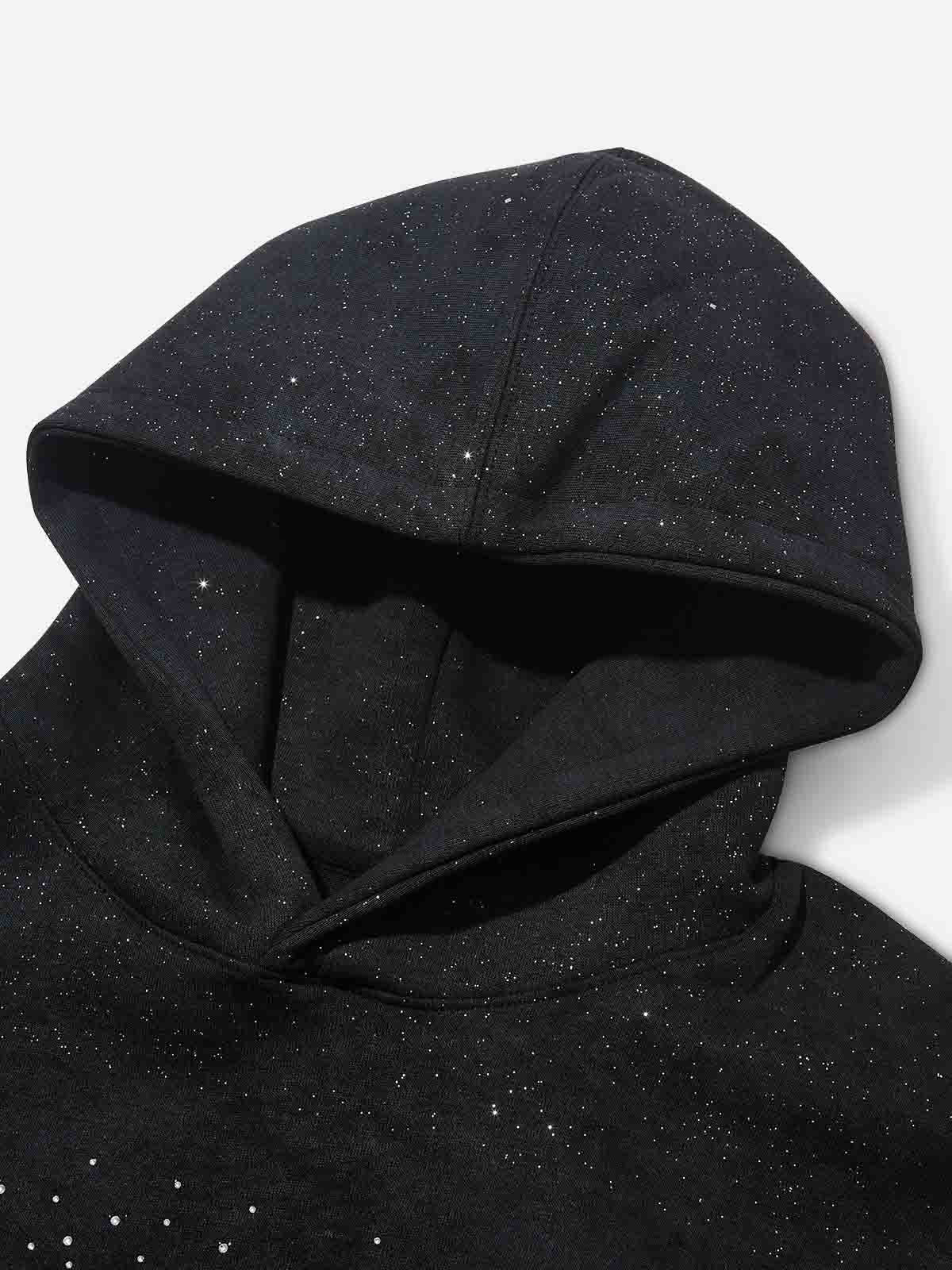 Noissey Rhinestone Logo Glitter Hoodie