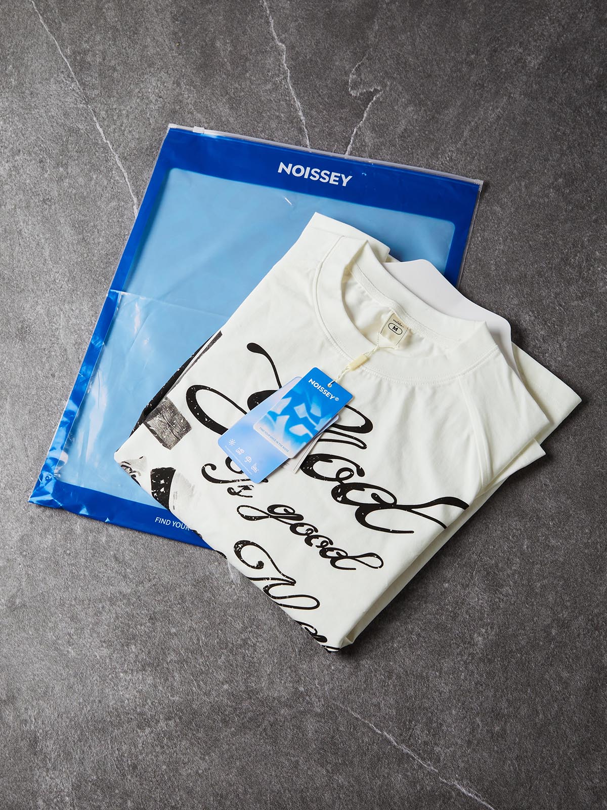 NOISSEY "God Is Good Man" Faith Theme White Faux-Layer Long Sleeves