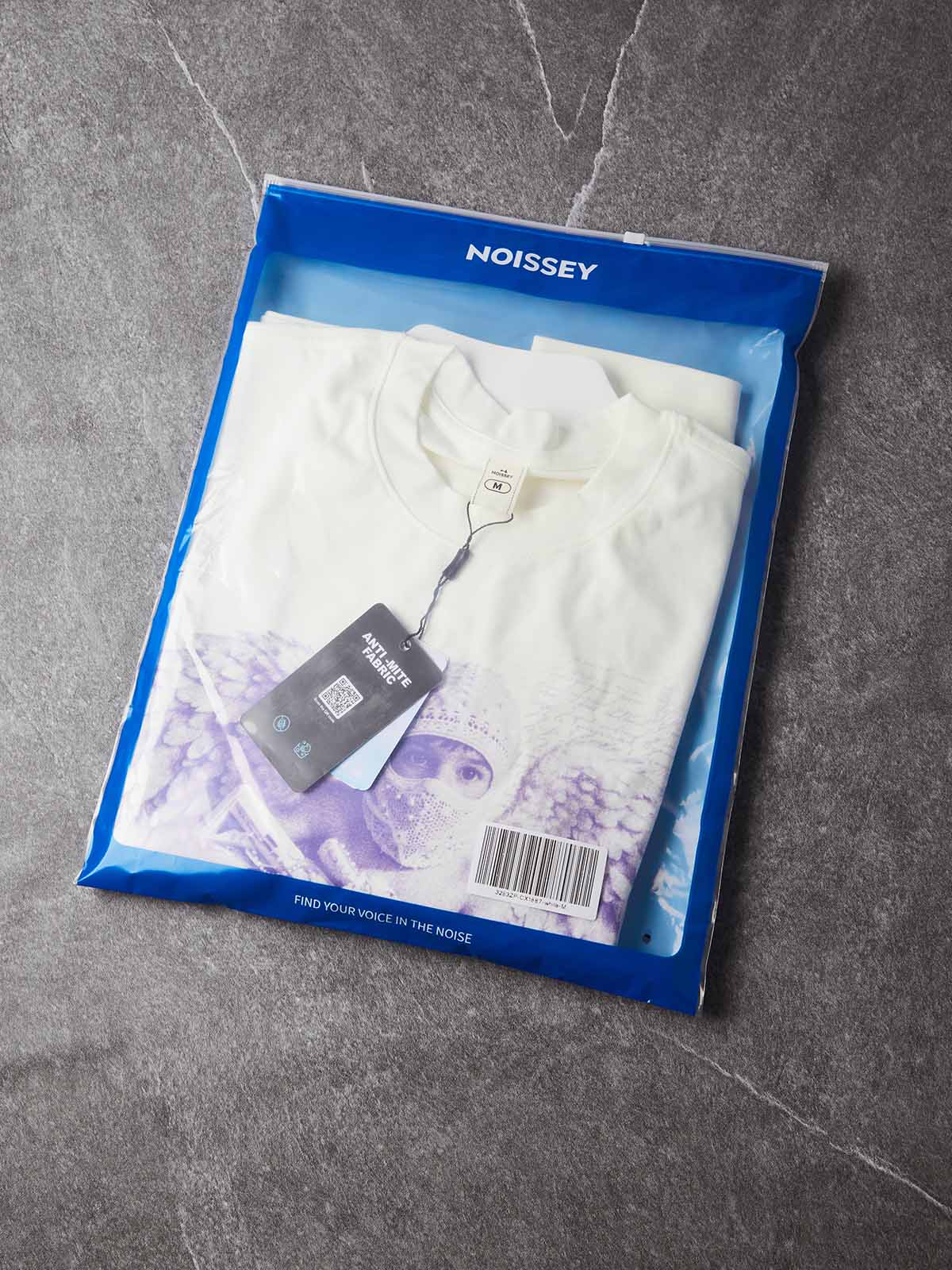NOISSEY Purple Tone Pearl Hooded Angel Lace Prop Gun White Long Sleeve Shirt