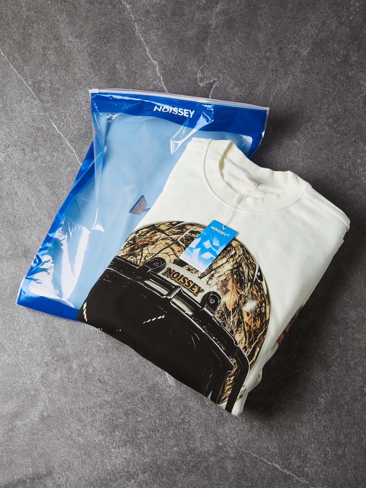 NOISSEY Camo Football Helmet Iced-Out Grillz Streetwear White Faux-Layer Long Sleeves