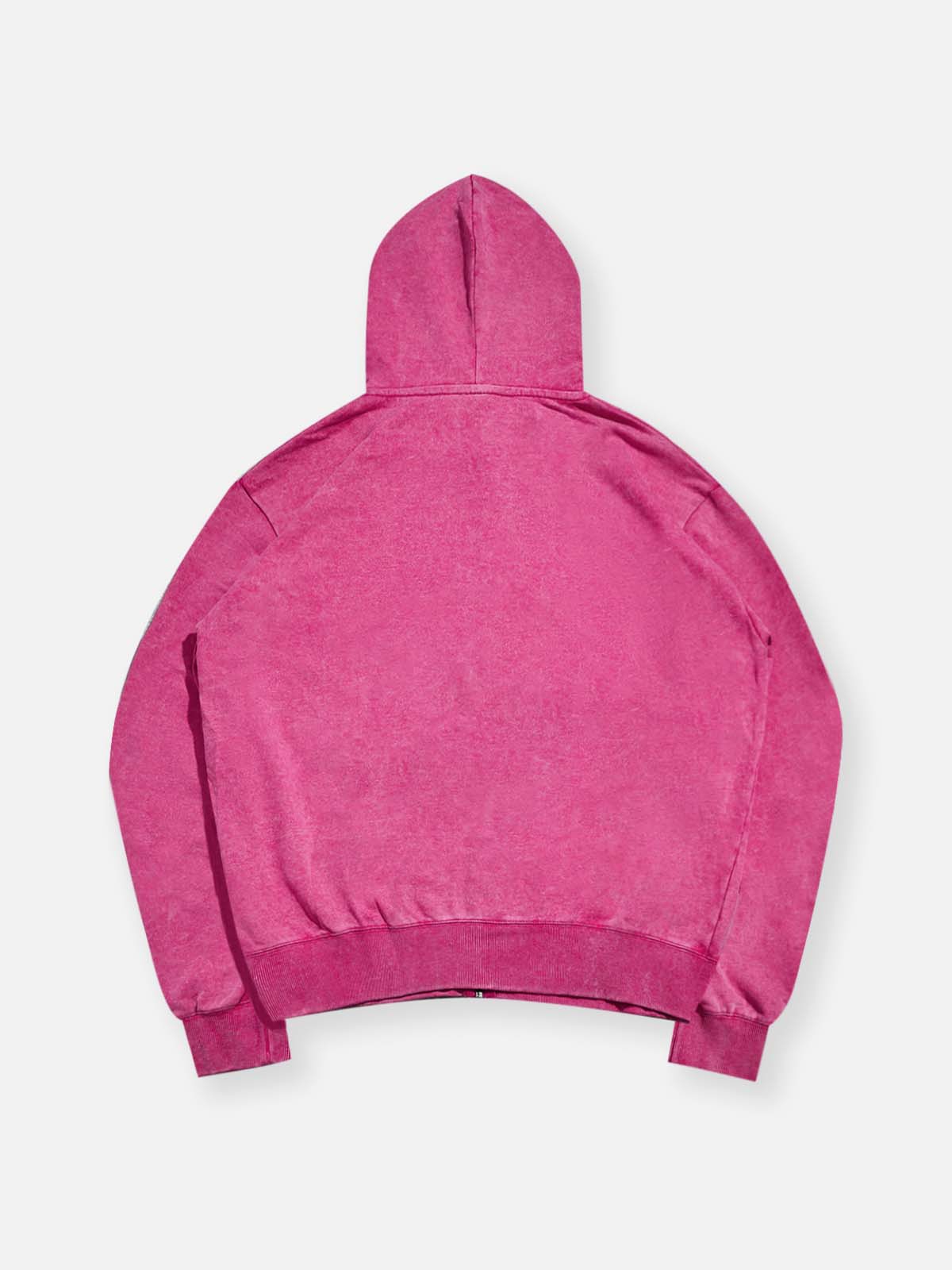 Black & White Diamond Betty 370g Pink Washed zip-up hoodie